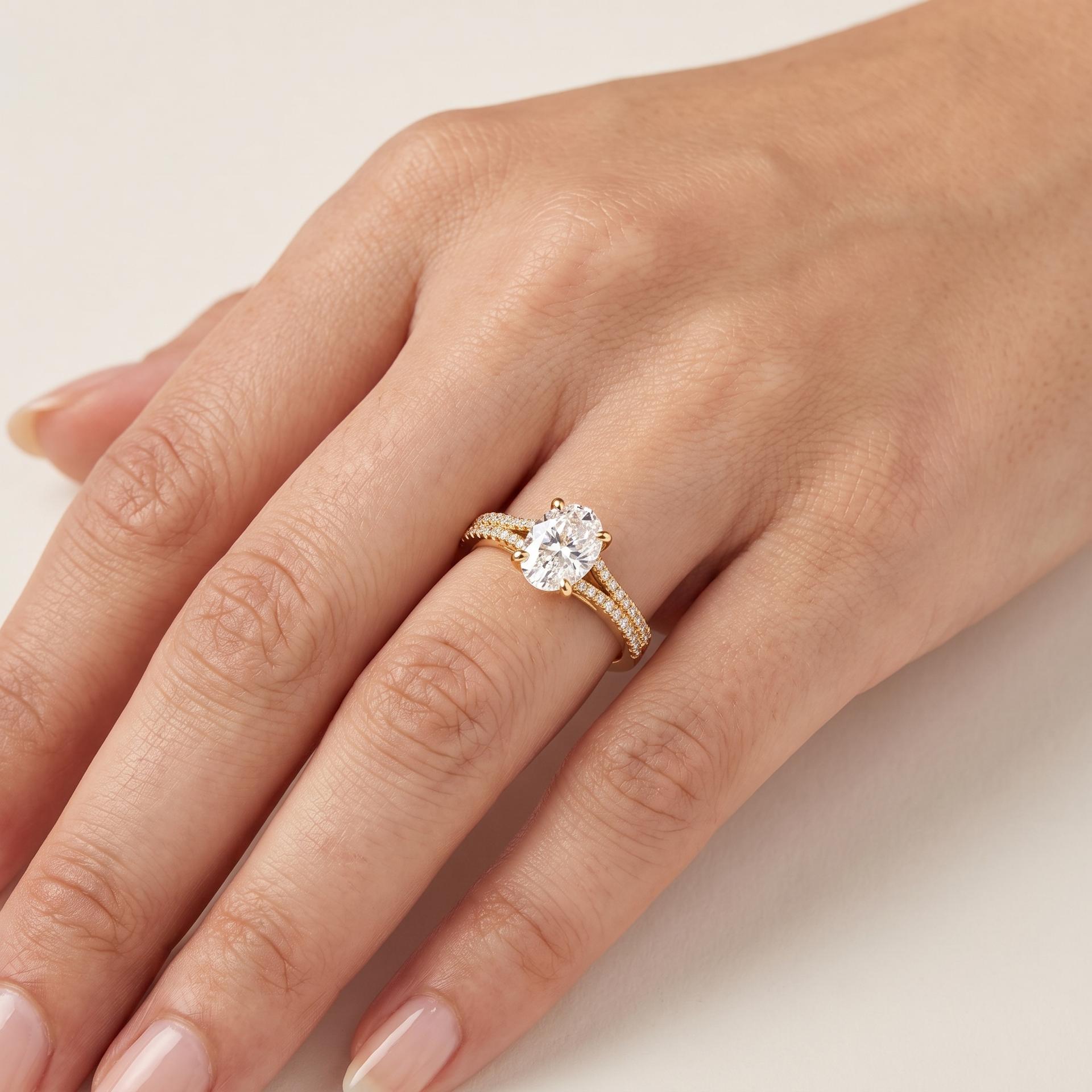 Oval Radiance Pavé Ring on model