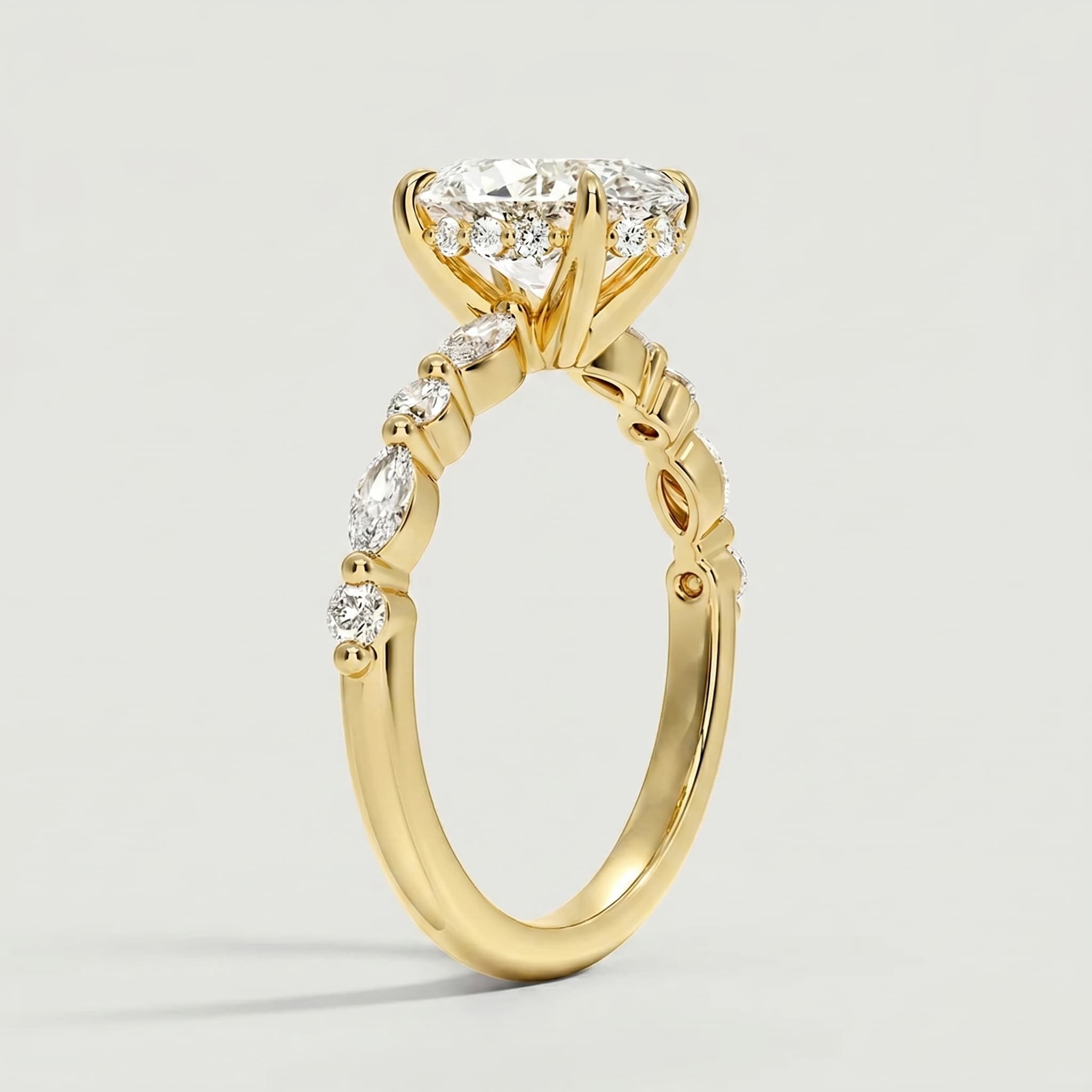 Eternal Muse — Vintage-Inspired Oval Diamond Ring on model