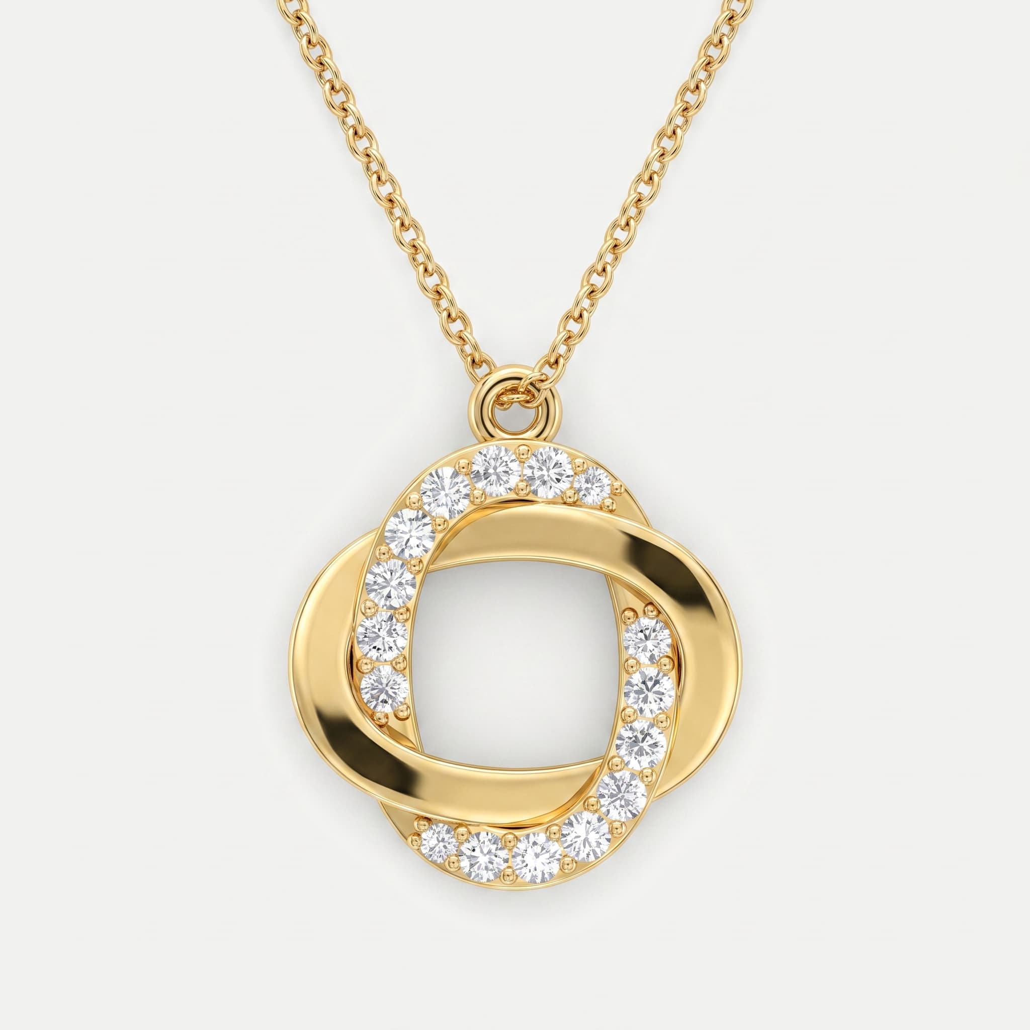 Forever Entwined — Diamond Interlocking Ring Pendant