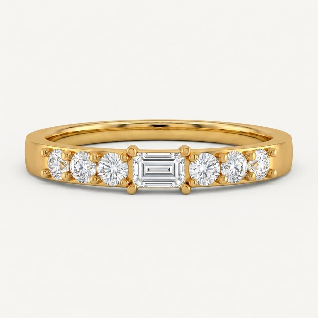 Line of Light — Baguette & Round Diamond Eternity Band