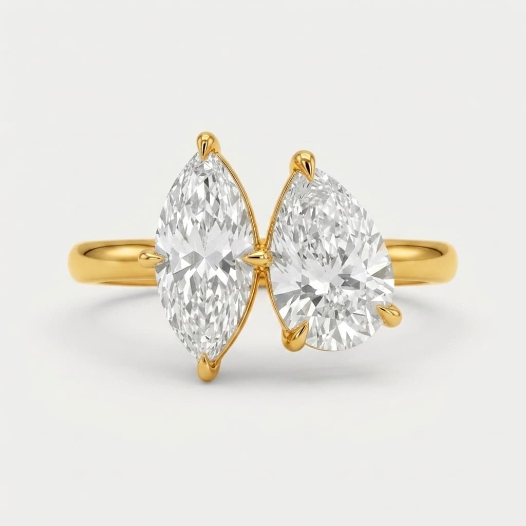 Toi et Moi — Pear & Marquise Diamond Two Stone Ring