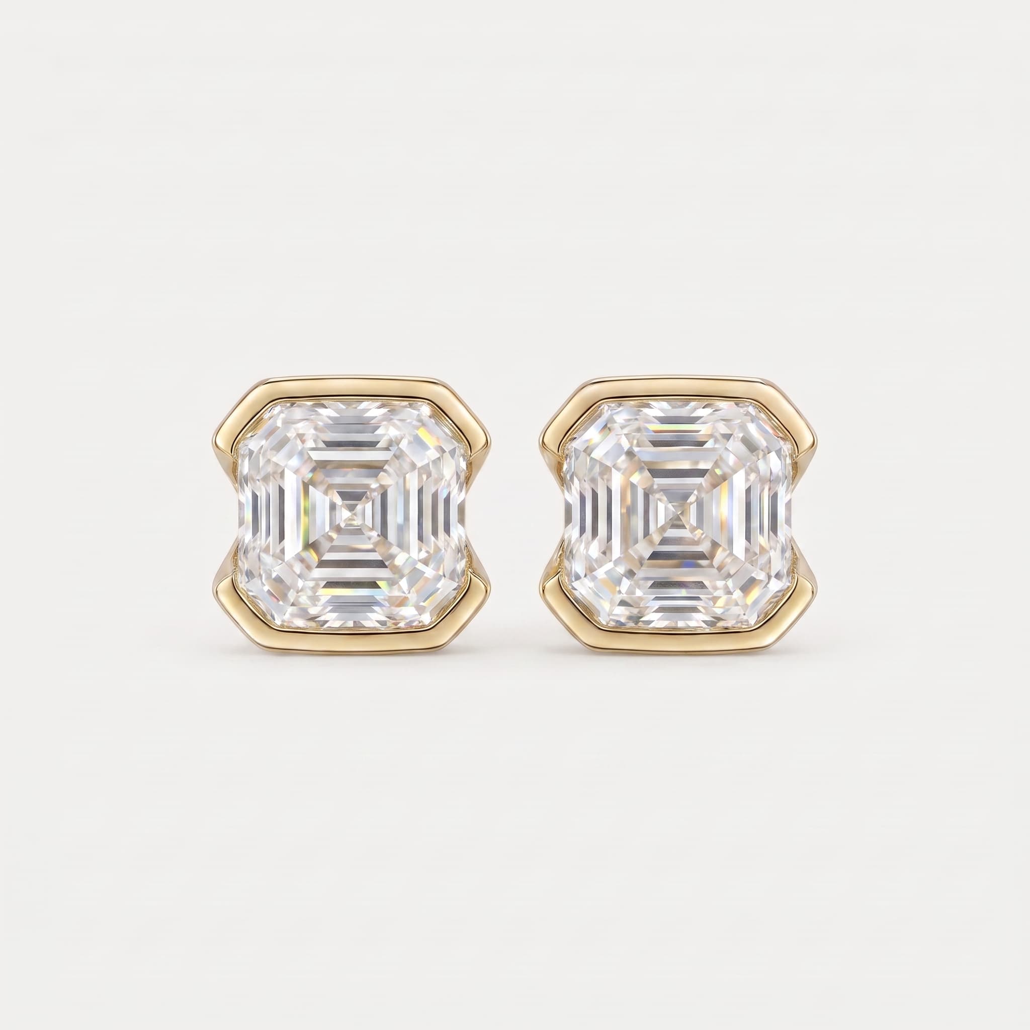 Clean Cut — Asscher Cut Diamond Solitaire Stud Earrings