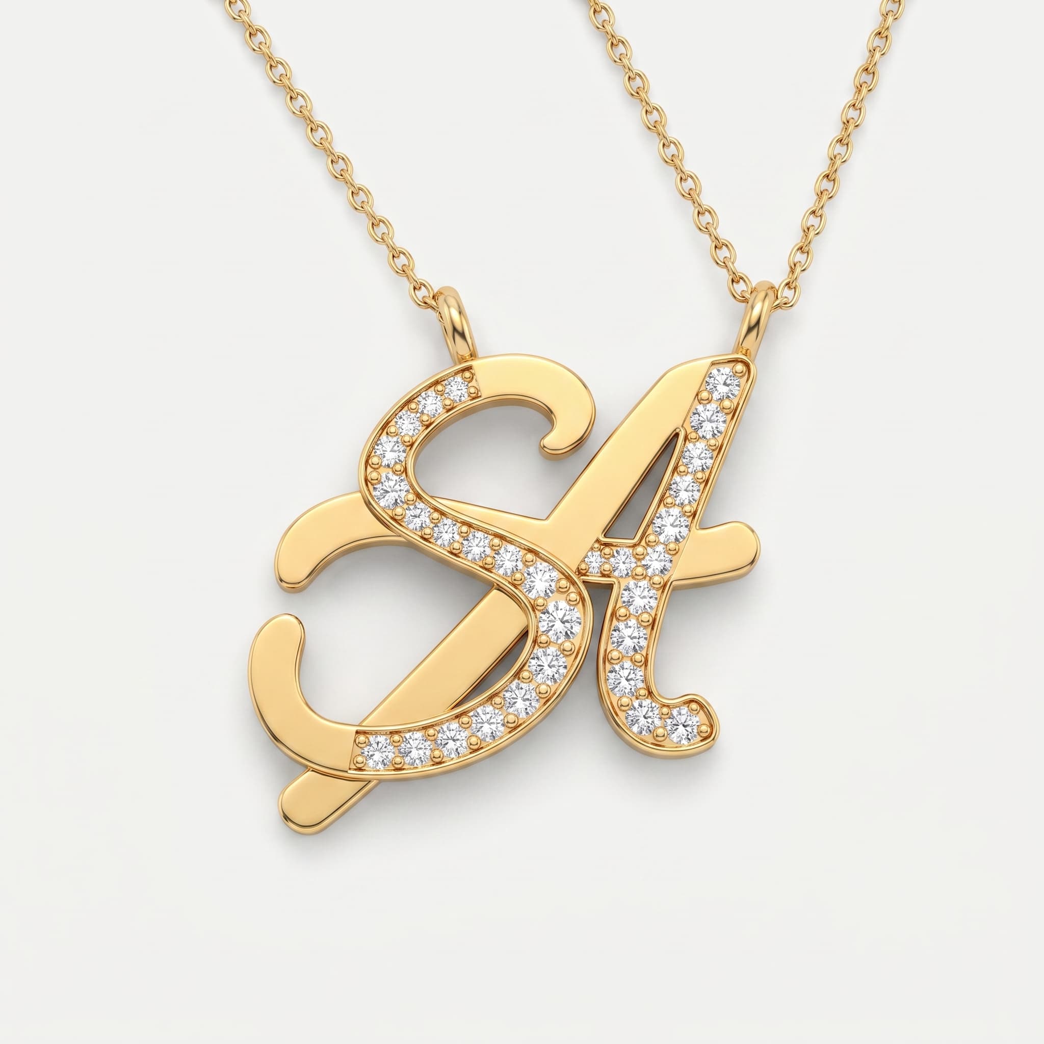 Forever S&A — Diamond Script Initial Pendant