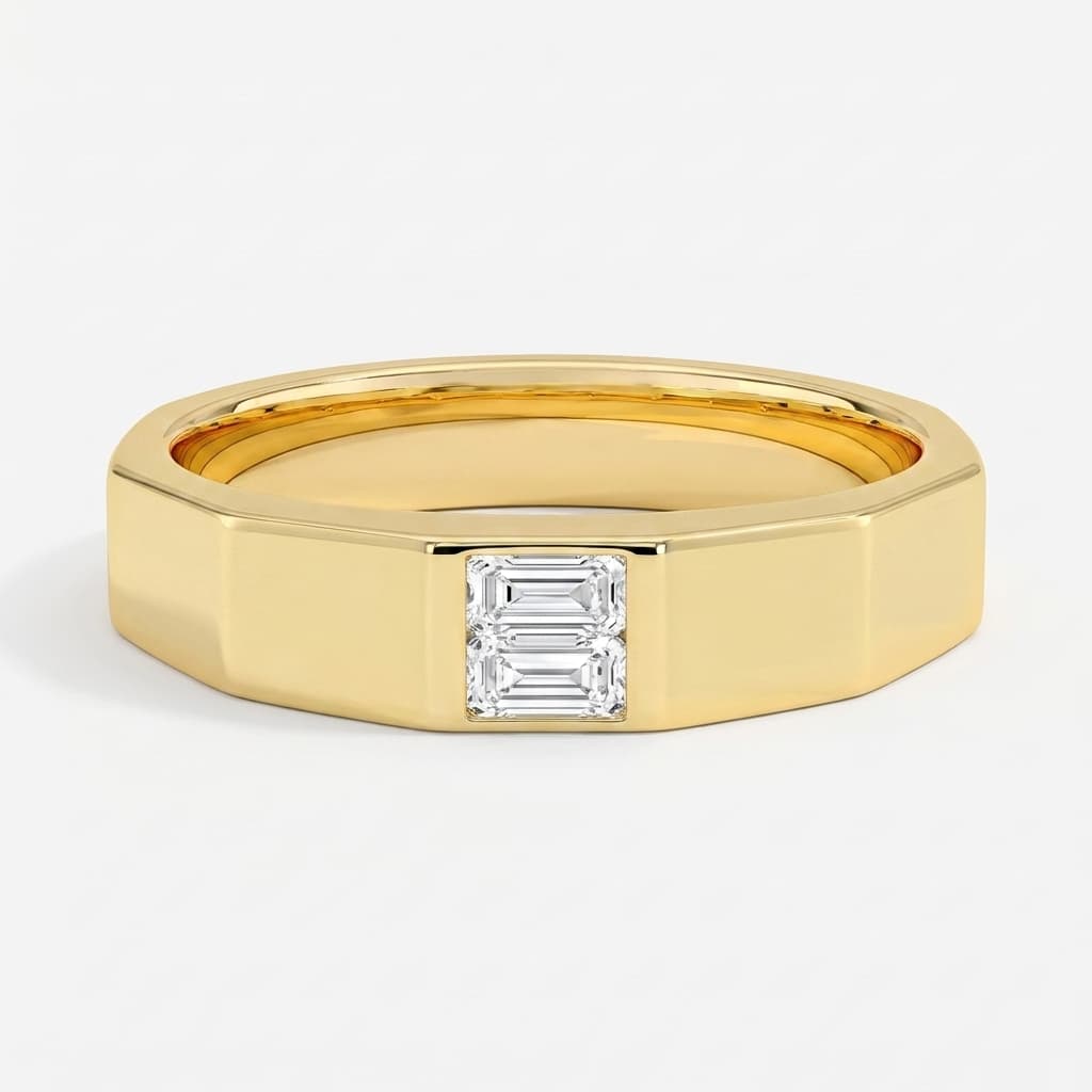 Honeycomb — Stacked Baguette Diamond Wedding Ring