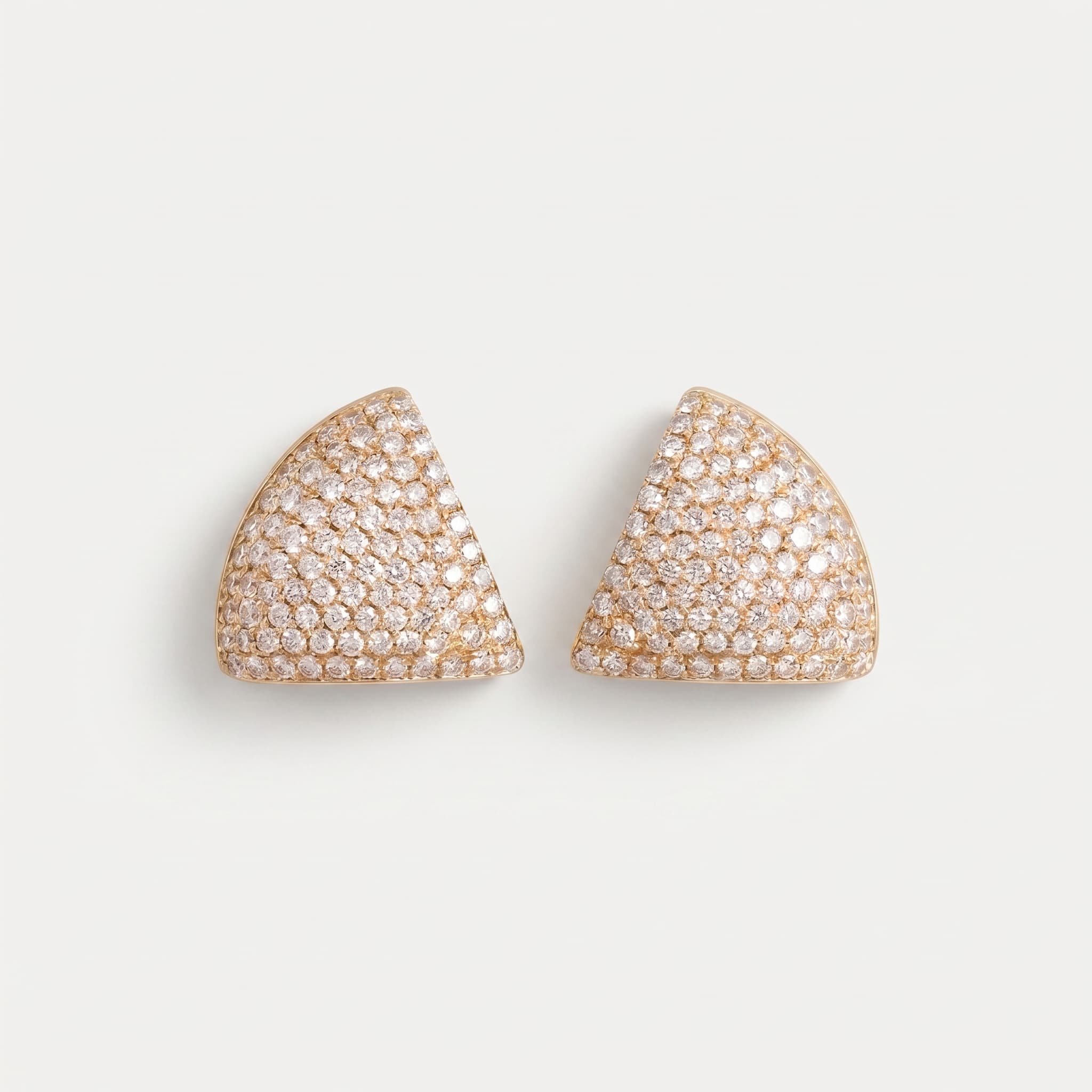 Solid Fold — Natural Diamond Chevron Stud Earrings