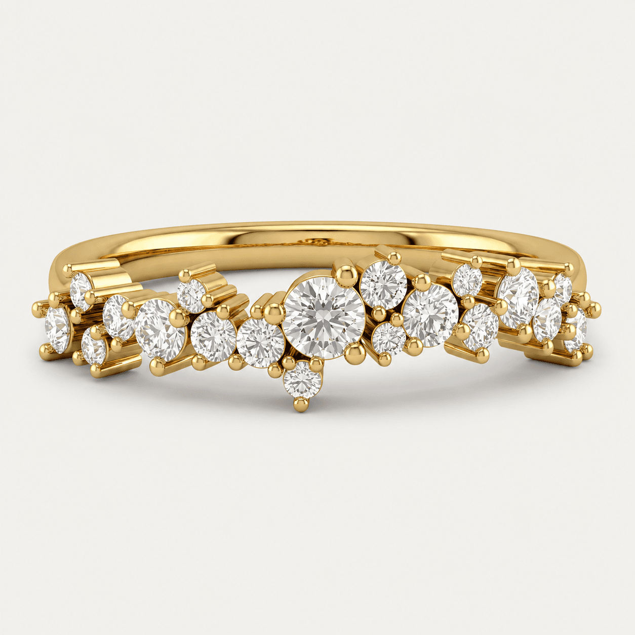Stardust Scatter — Round Diamond Graduated Scatter Ring
