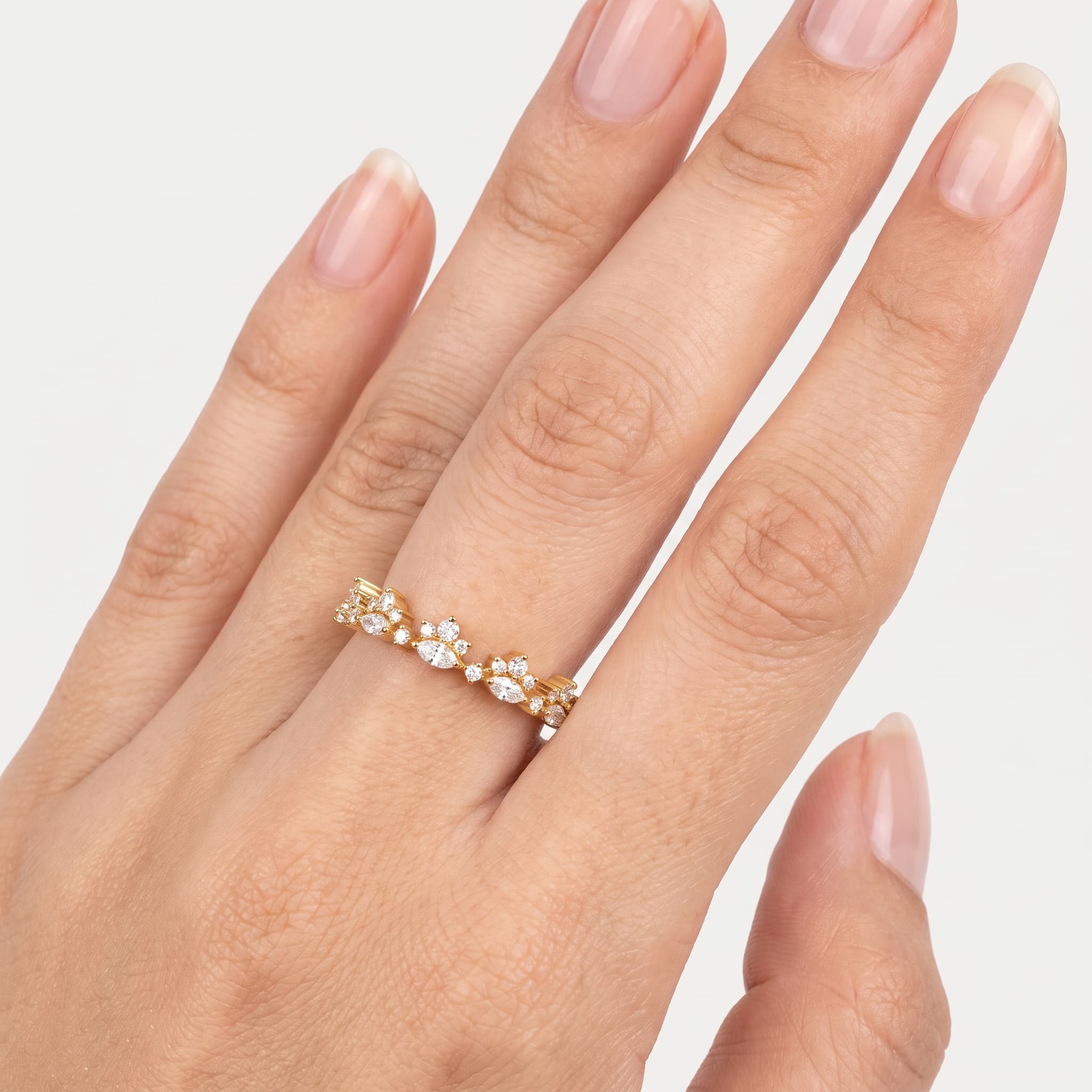 Stardust Trail — Marquise & Round Diamond Cluster Ring thumbnail 4