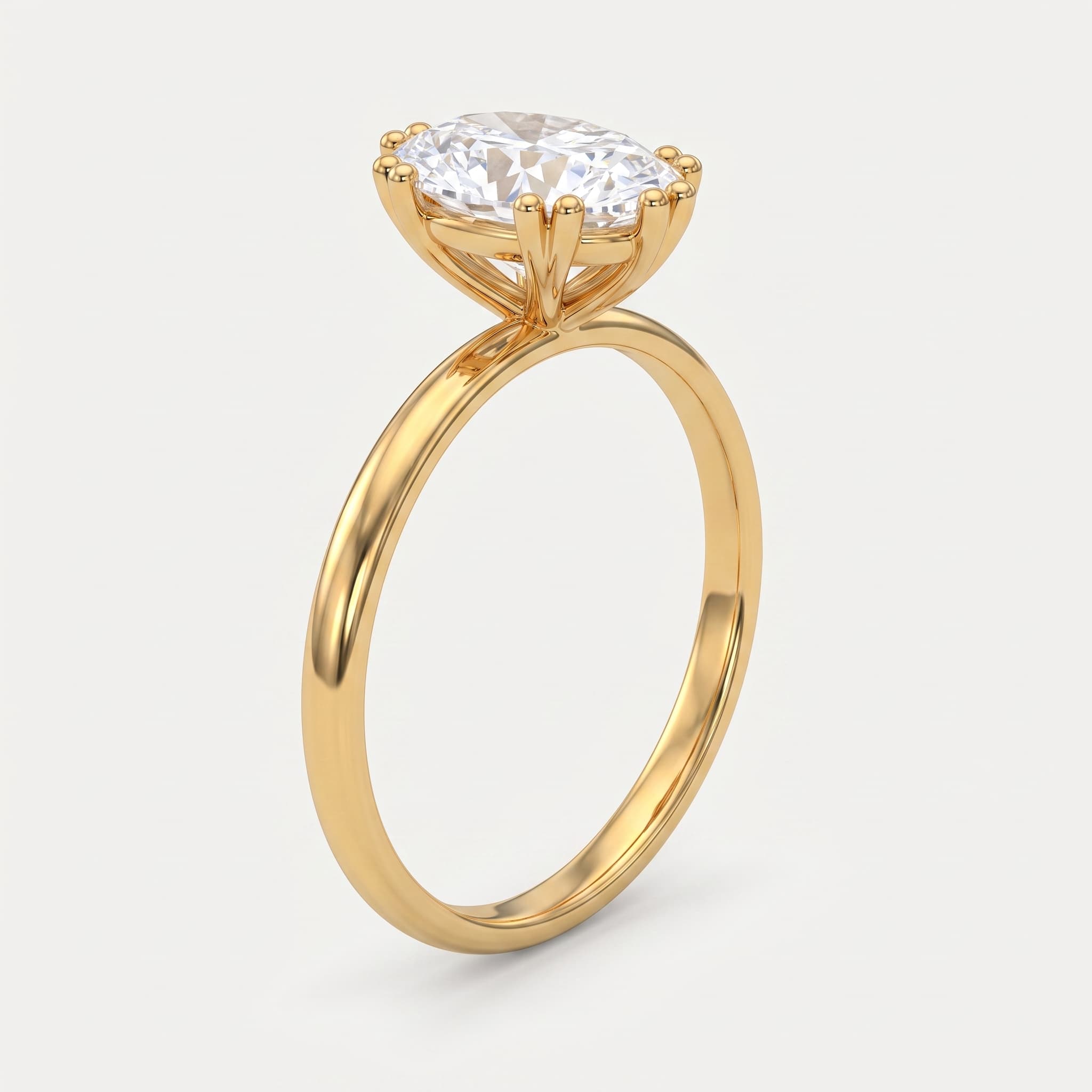 Halcyon — Oval Diamond Solitaire Ring on model