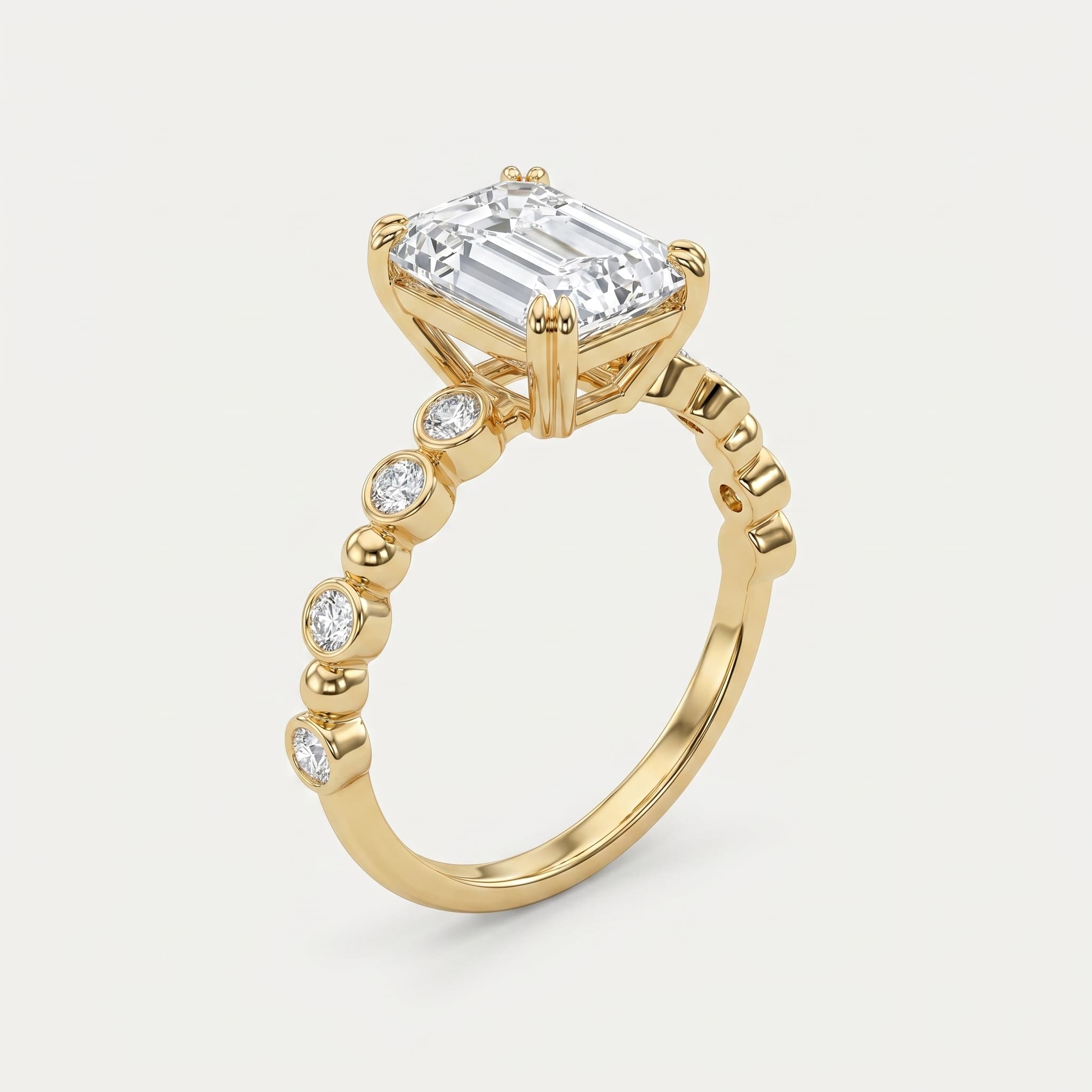 Interlude — Emerald Cut Diamond Ring on model