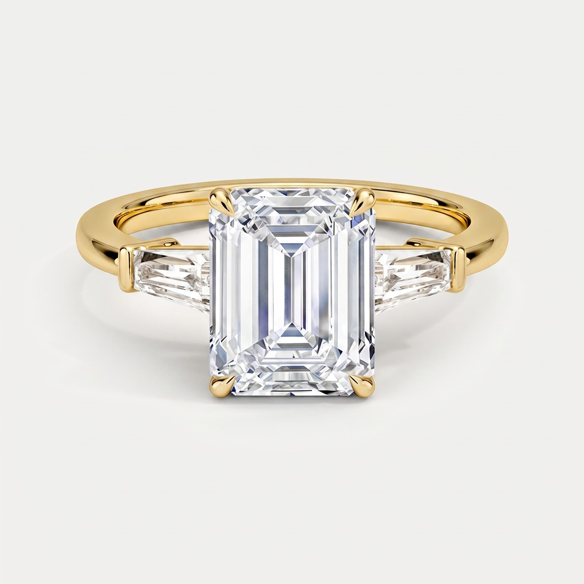 Symphony of Forever — Double Prong Three-Stone Diamond Ring