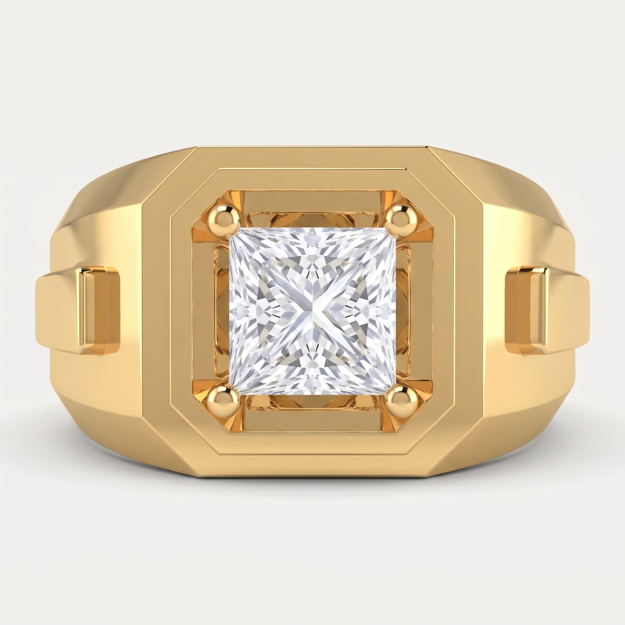 Monarch — Princess Cut Diamond Octagon Bezel Men's Ring