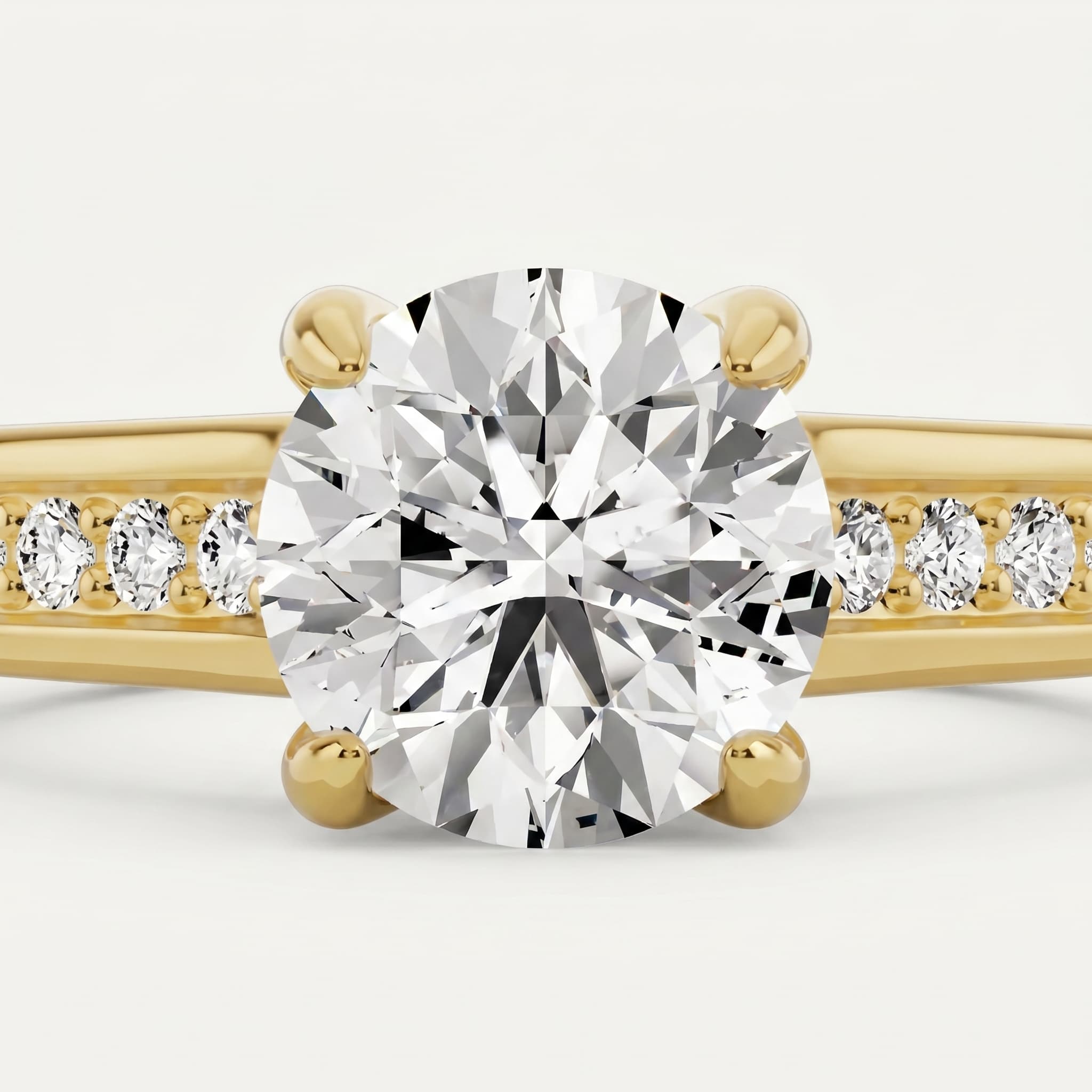 Stardust Path — Round Diamond Side Stone Ring thumbnail 3