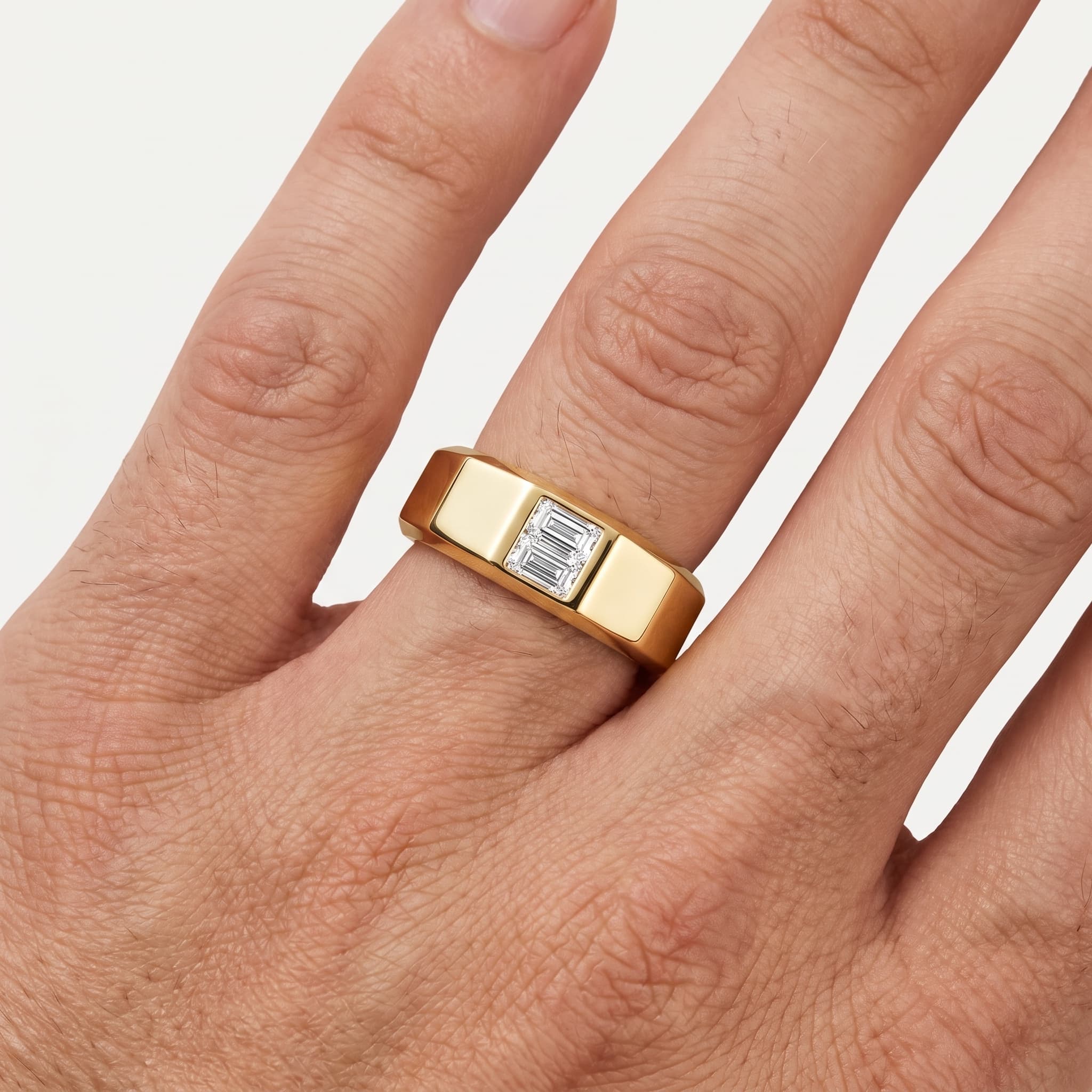 Honeycomb — Stacked Baguette Diamond Wedding Ring thumbnail 4