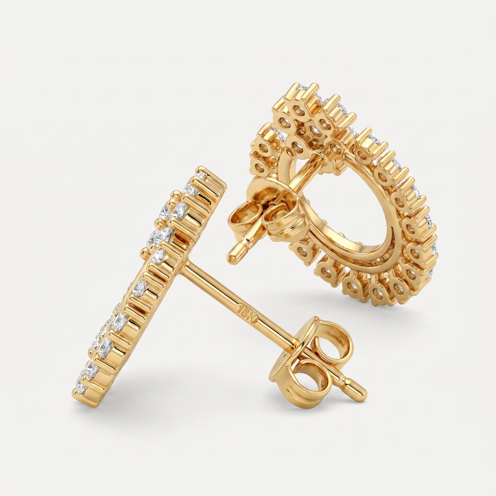Radiant Wreath — Diamond Cluster Circle Earrings on model