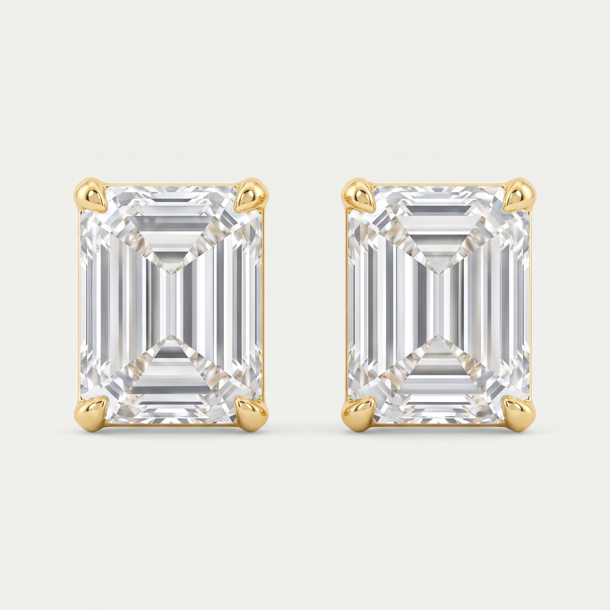 Still Waters — Emerald Cut Diamond Stud Earrings
