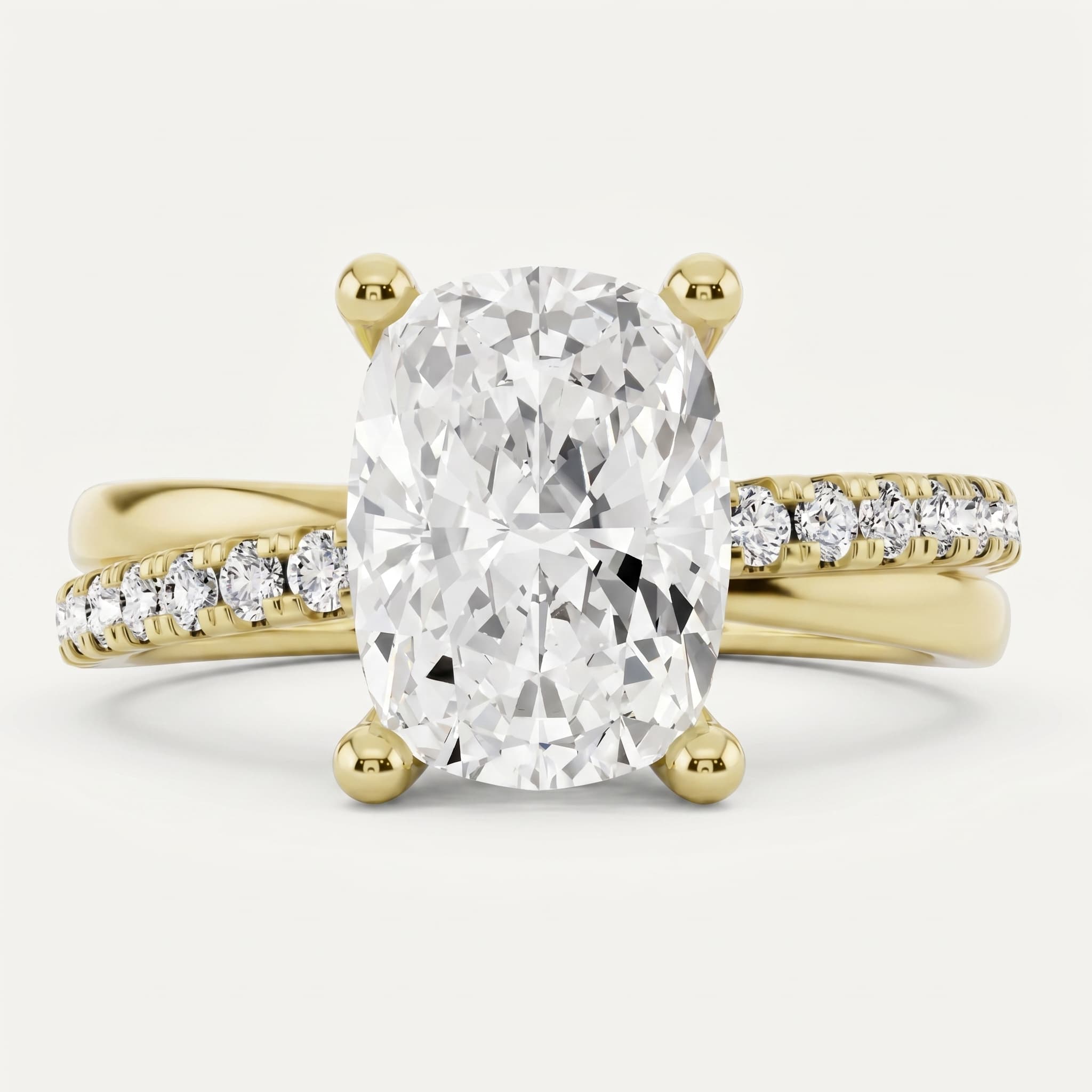 Where Paths Meet — Elongated Cushion Crossover Ring