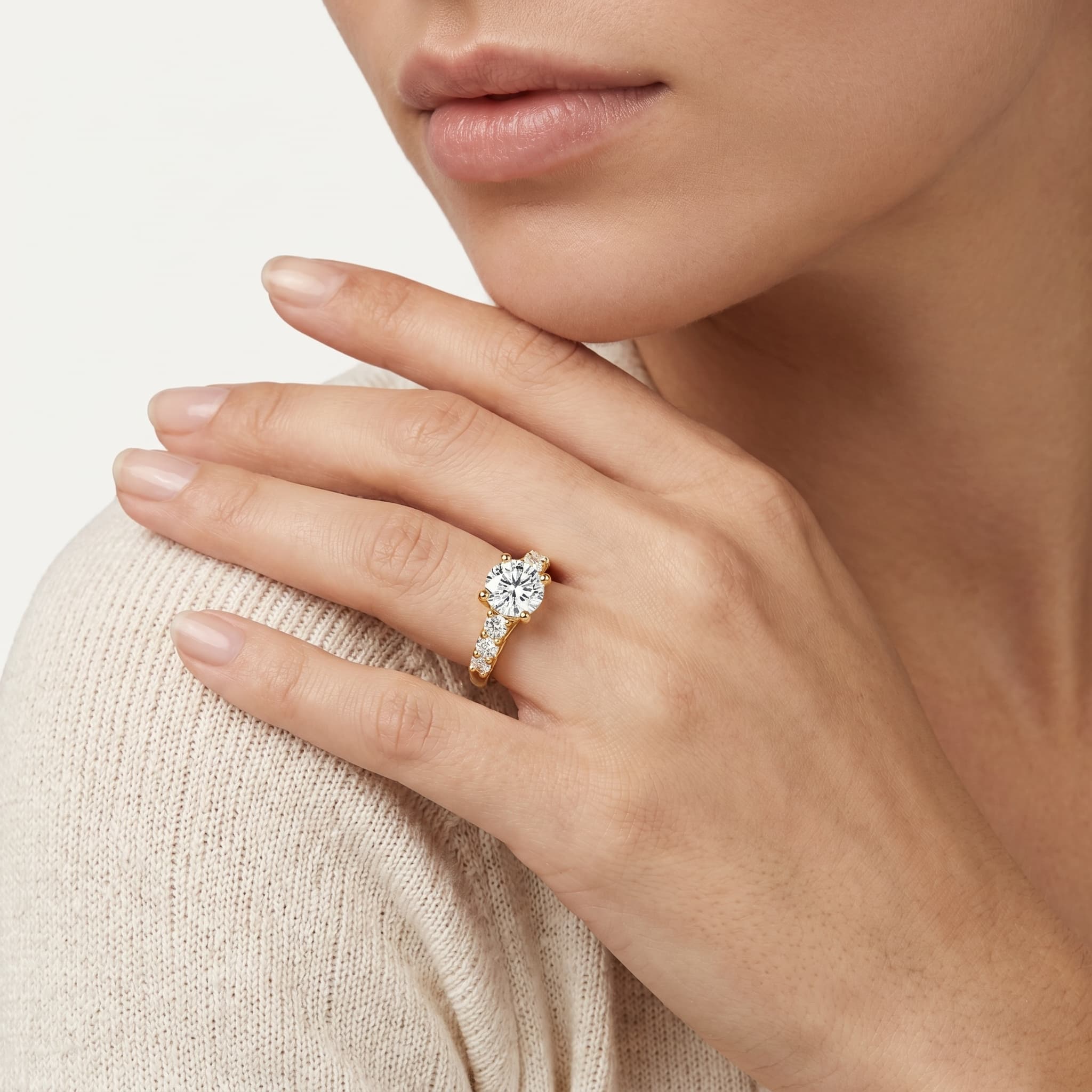 Cascade of Light — Round Diamond Engagement Ring thumbnail 5