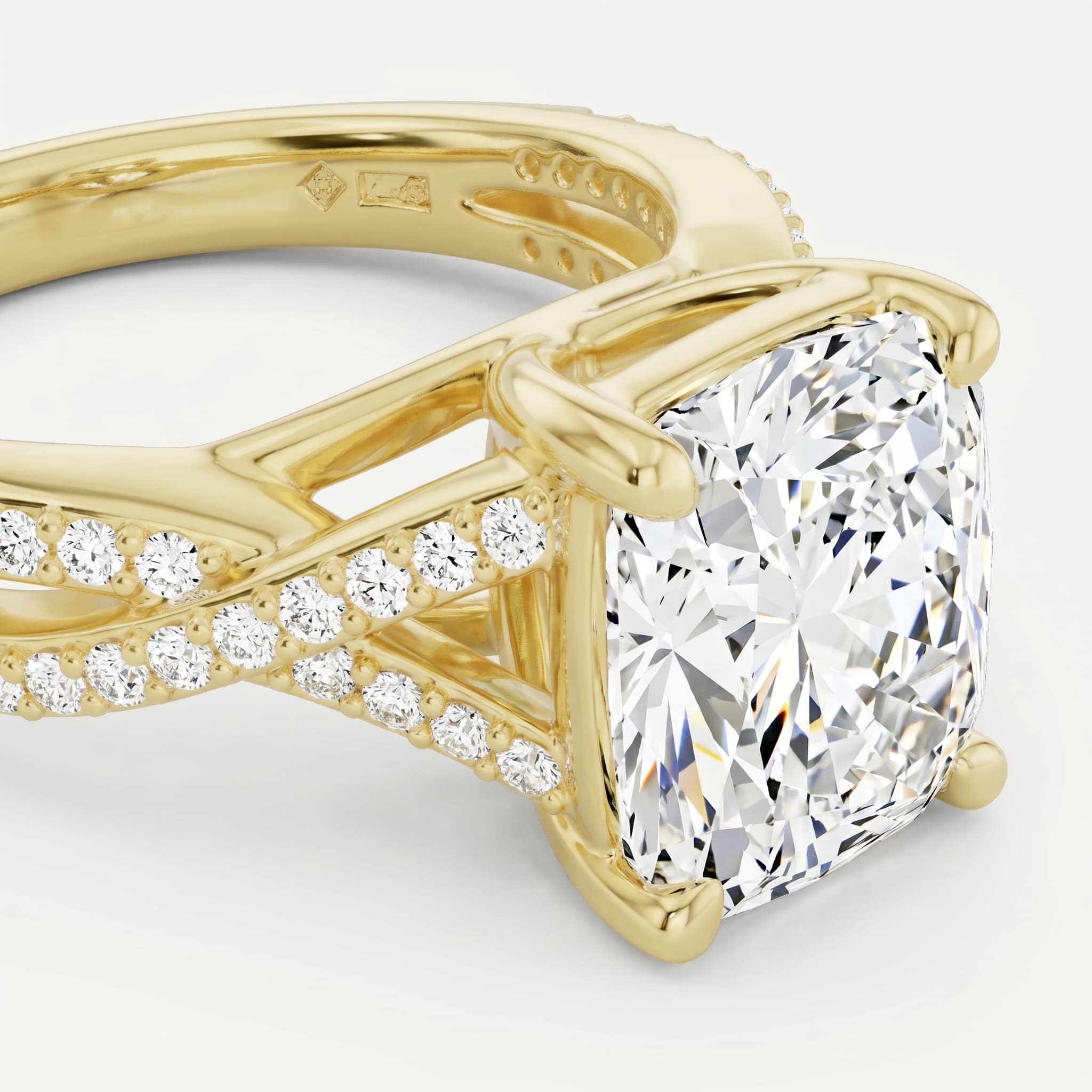 Twin Vow — Radiant Double Twist Diamond Ring thumbnail 3