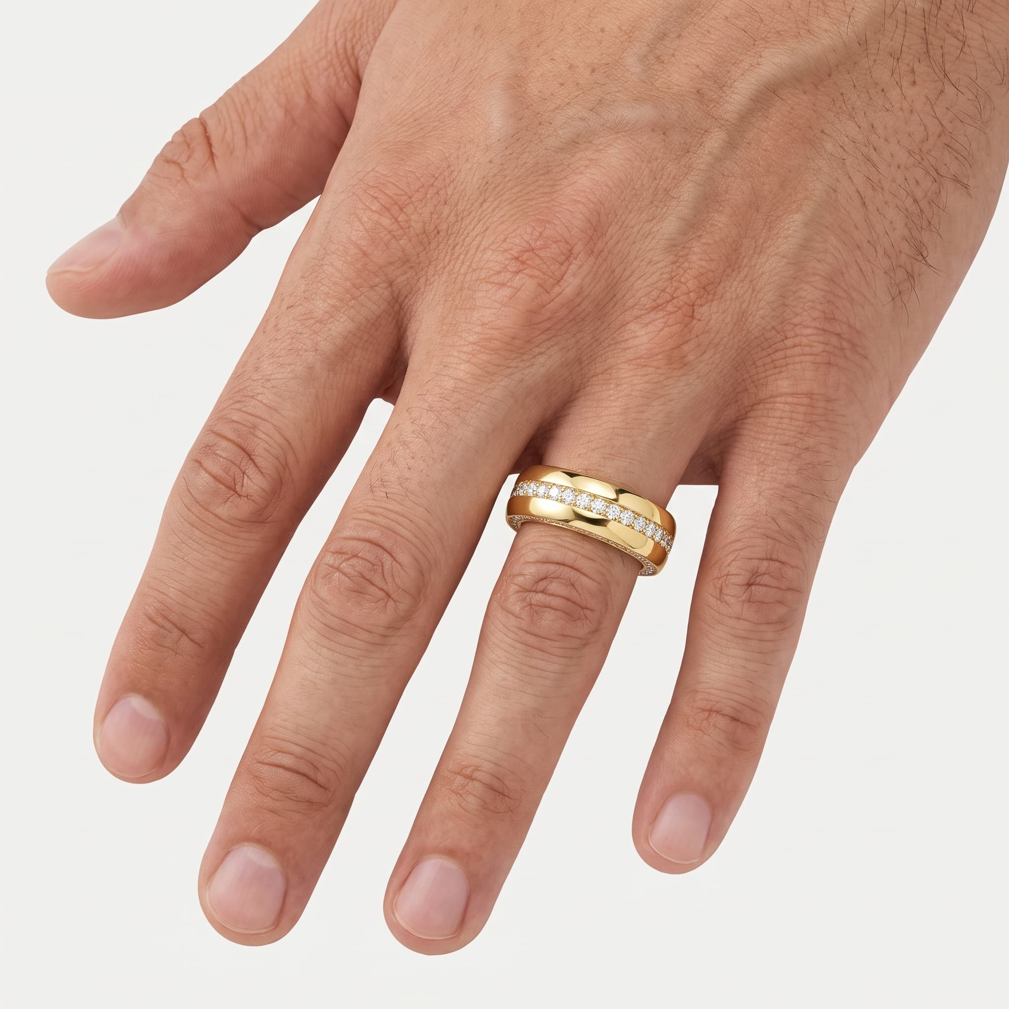 Infinity Row — Round Diamond Two-Row Eternity Ring thumbnail 4