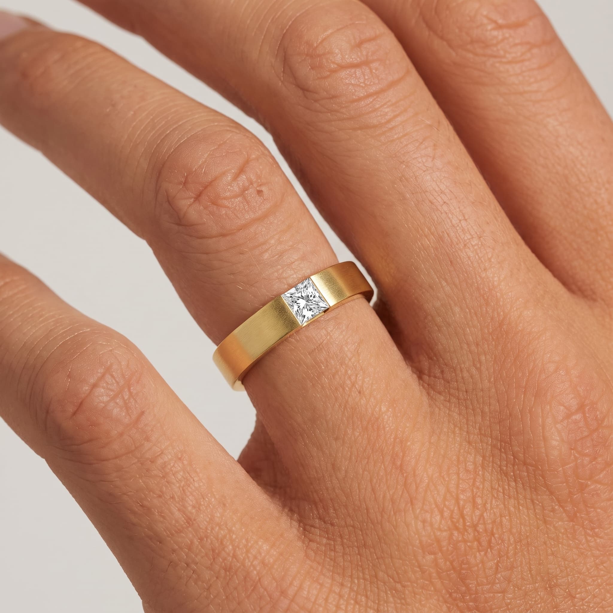Jammie — Princess Cut Diamond Flush Set Wedding Ring thumbnail 4