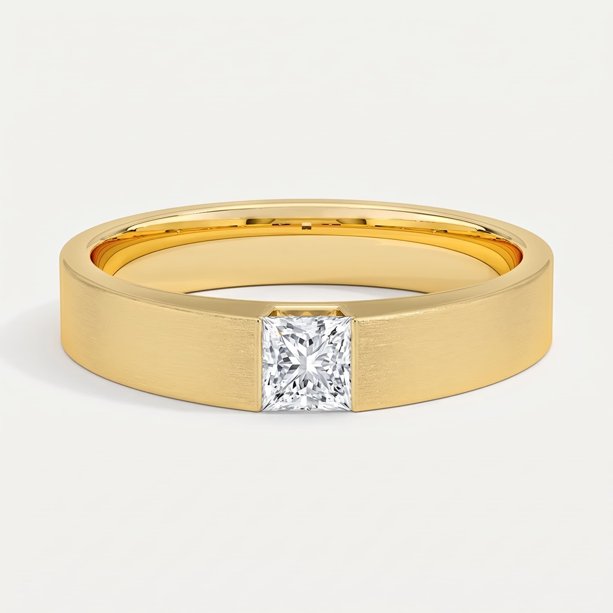 Jammie — Princess Cut Diamond Flush Set Wedding Ring