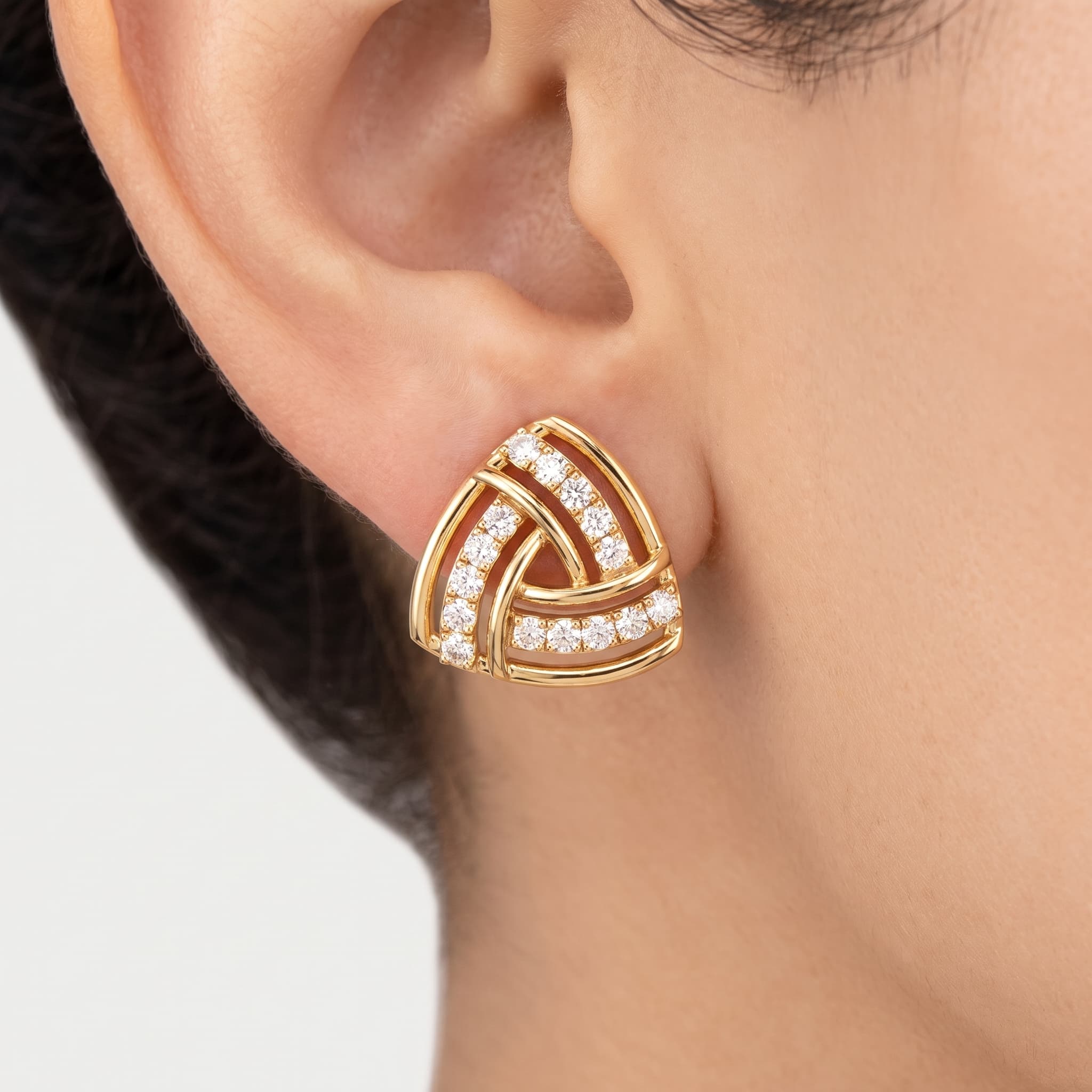 Trinity Vow — Woven Diamond Knot Stud Earrings thumbnail 4