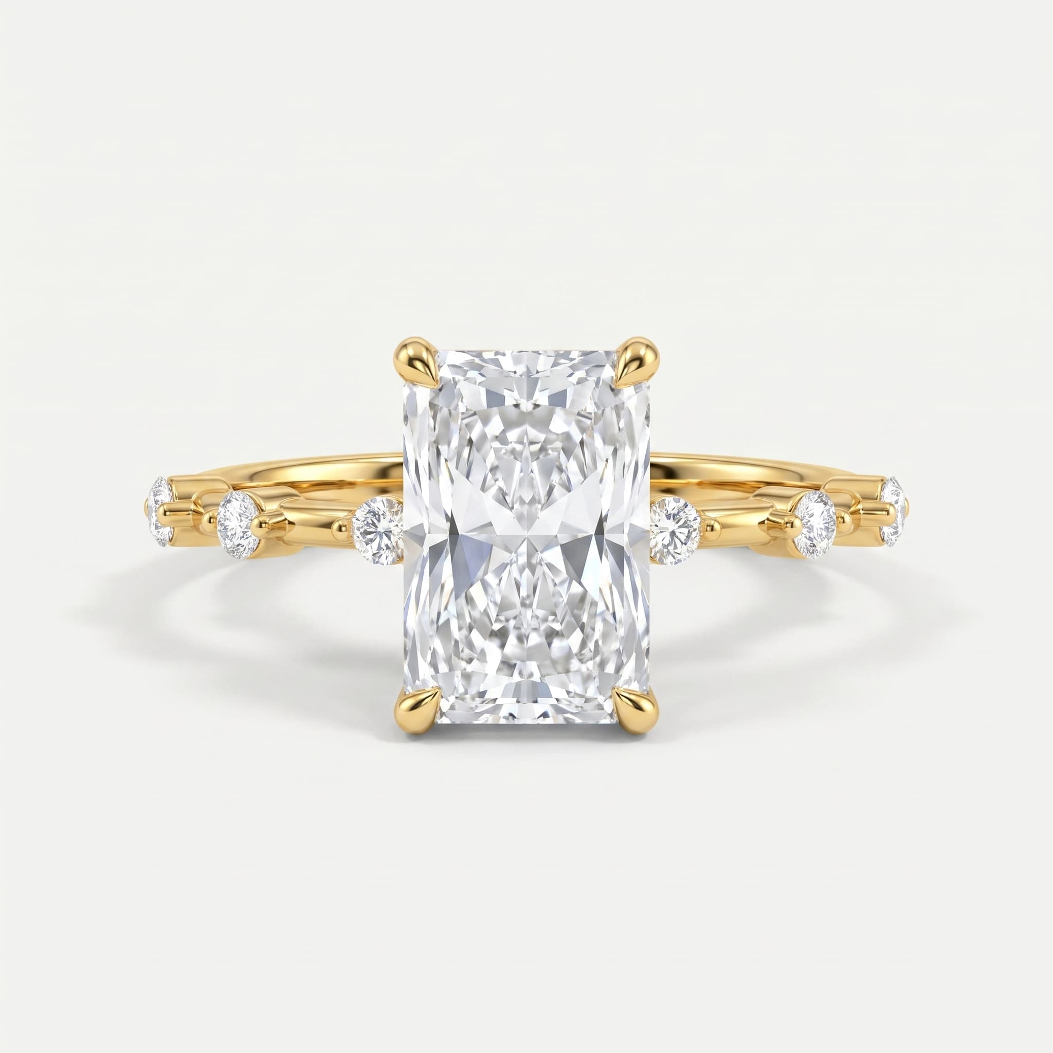 Solstice — Radiant Cut Diamond Side Stone Ring