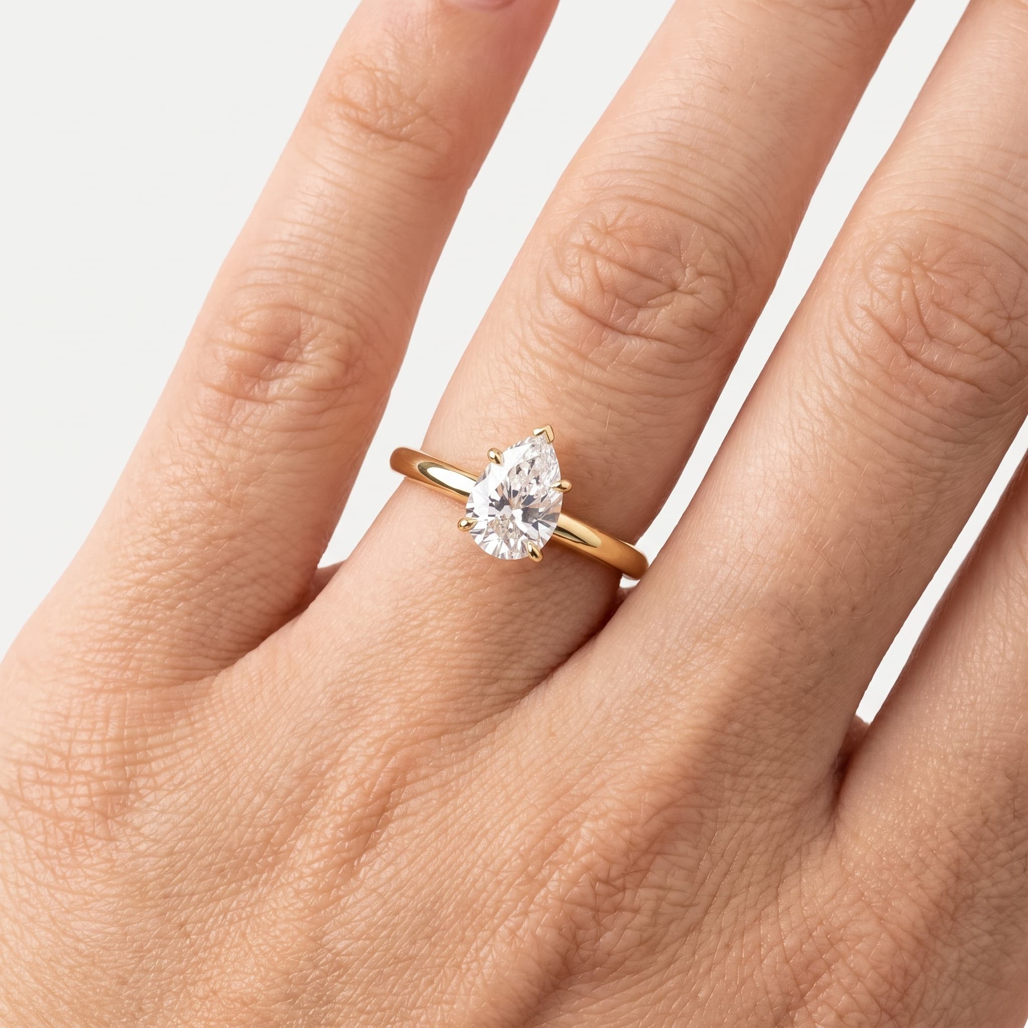 Teardrop Promise — Pear Diamond Solitaire Ring thumbnail 4