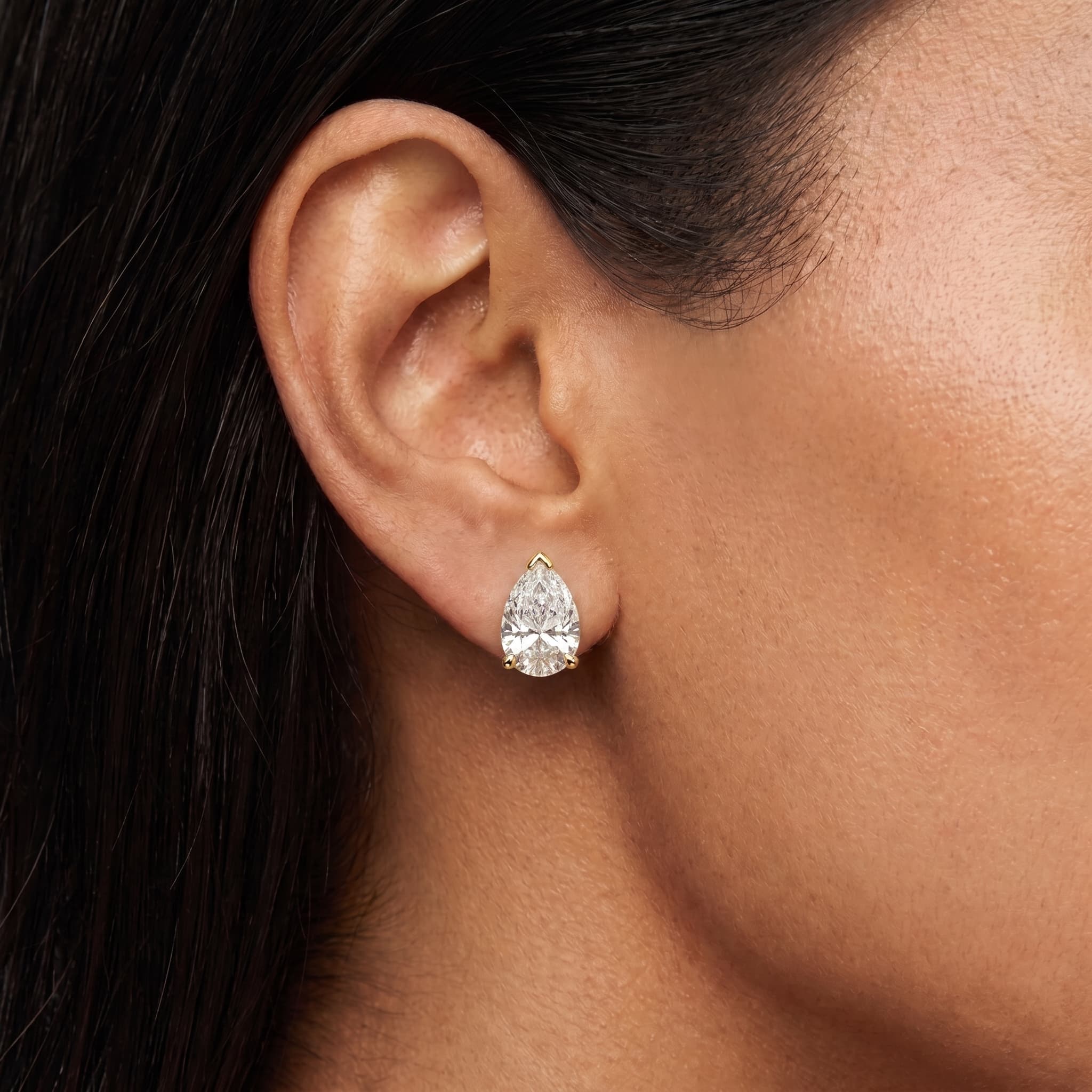 Teardrop Promise — Pear Shape Diamond Stud Earrings thumbnail 3