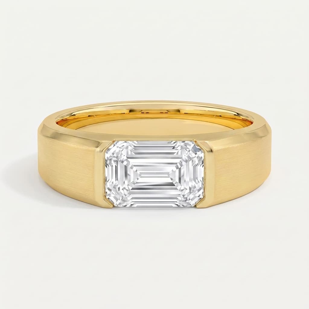 Meridian — East-West Emerald Cut Diamond Wedding Ring