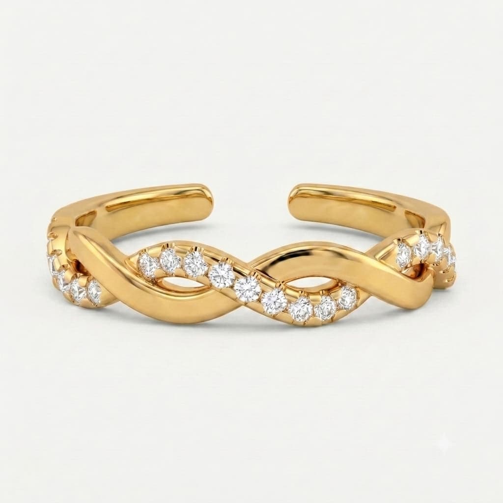 Endless Twist — Round Diamond Twisted Infinity Band