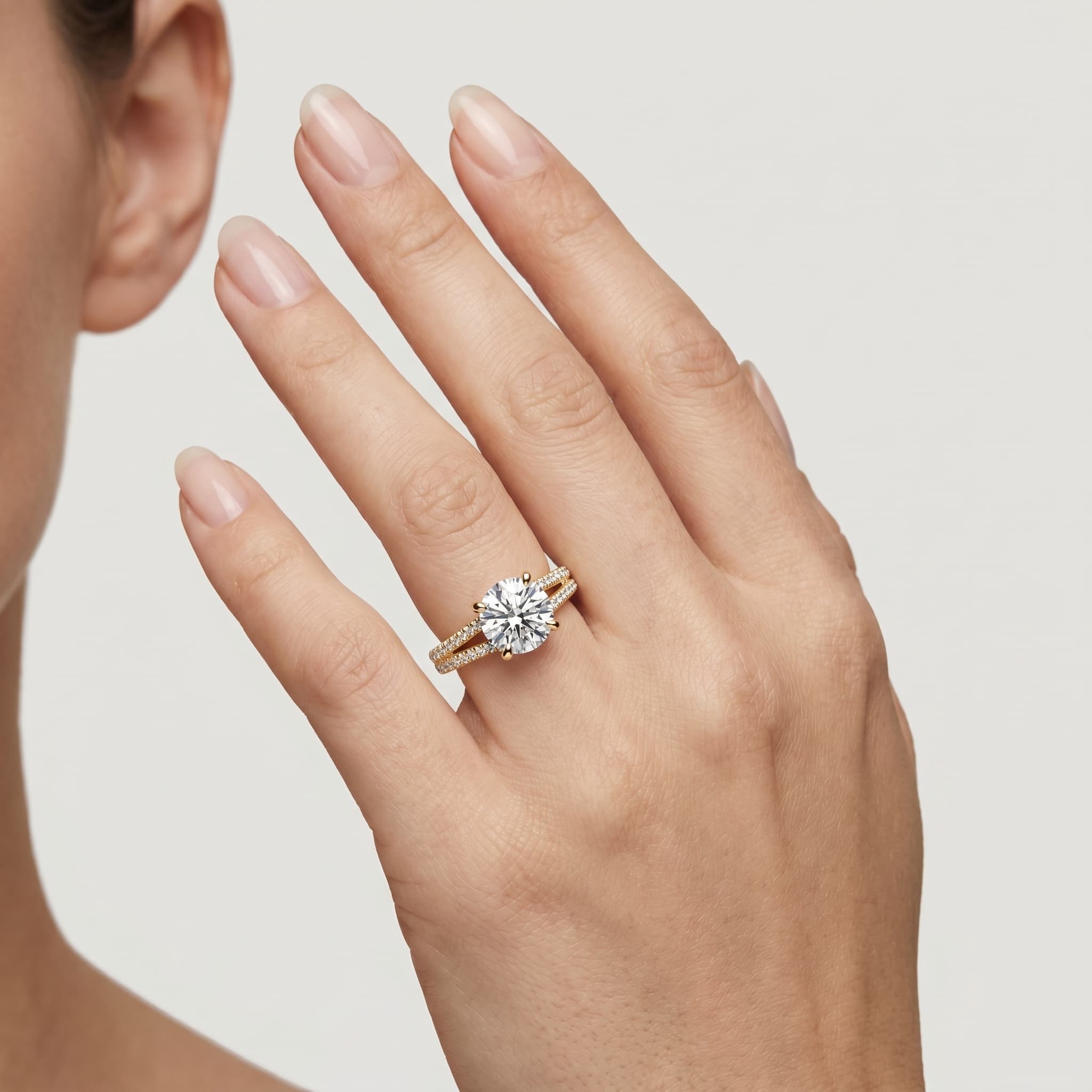 Layers of Us — Round Diamond Split Shank Ring thumbnail 4