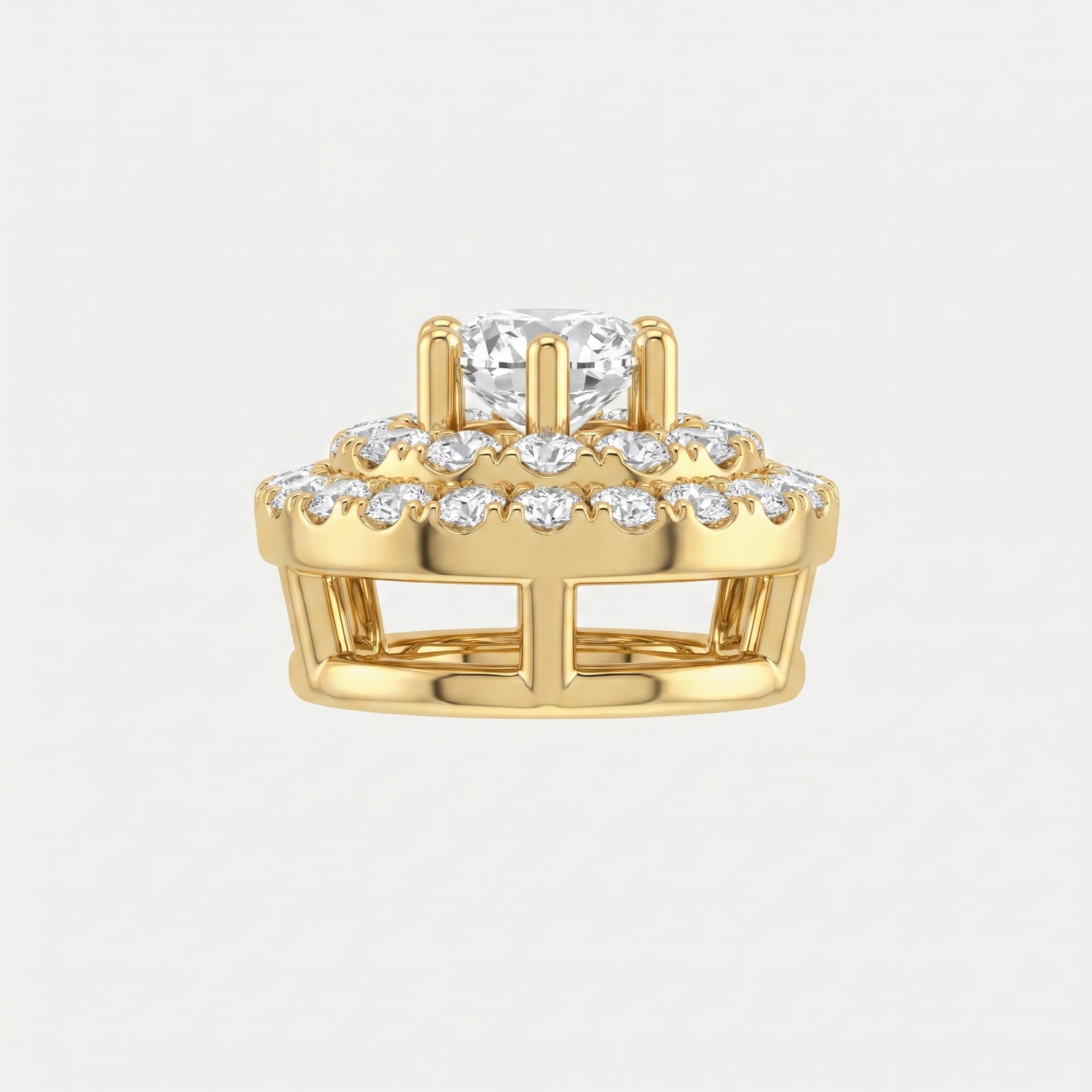 Bloom Halo — Round Diamond Cluster Stud Earrings on model