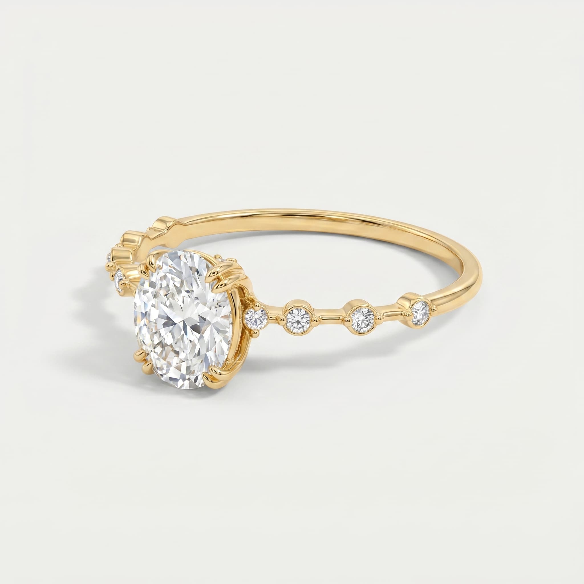 Written in the Stars — Oval Diamond Ring on model