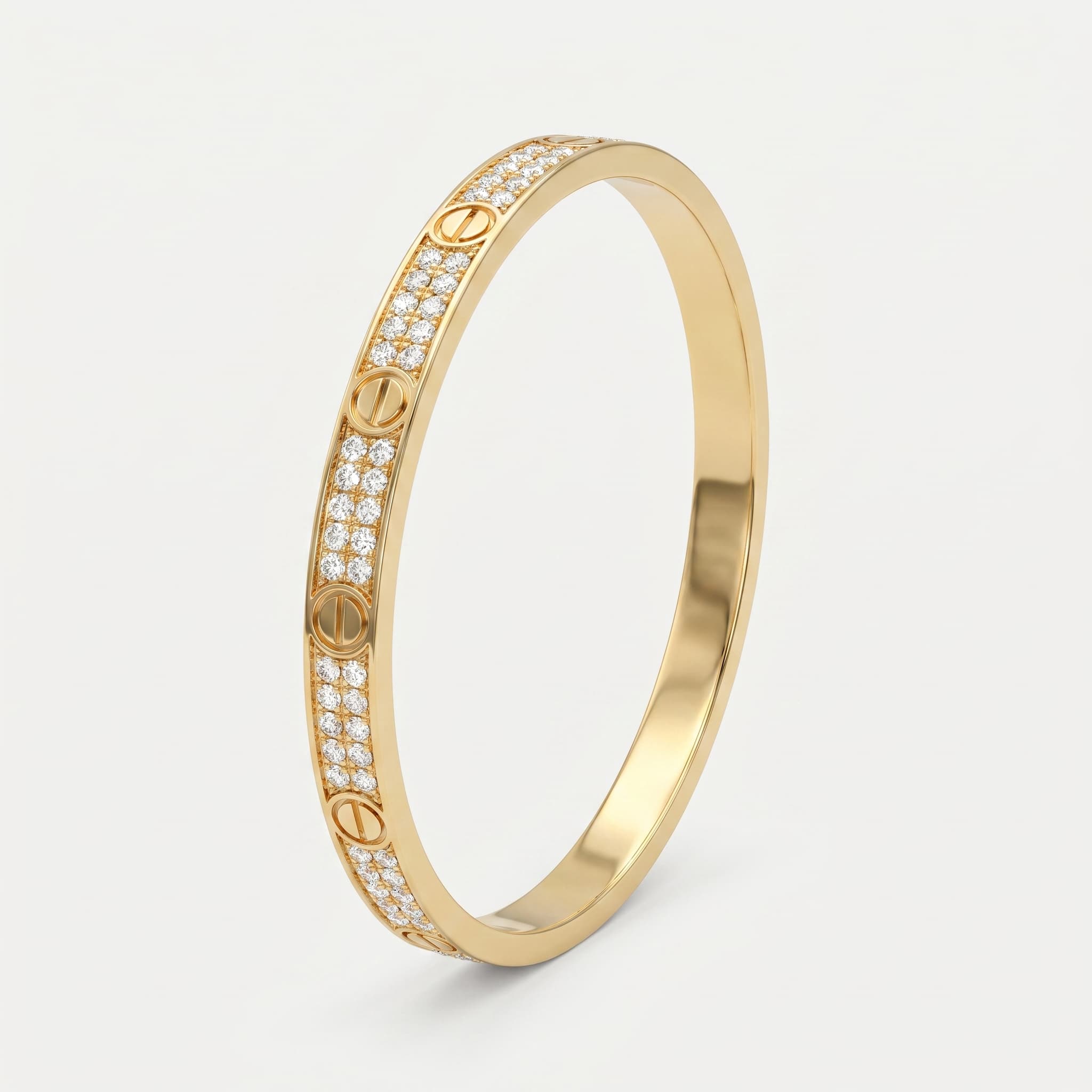 Continuum — Round Diamond Pavé Bar Bangle on model