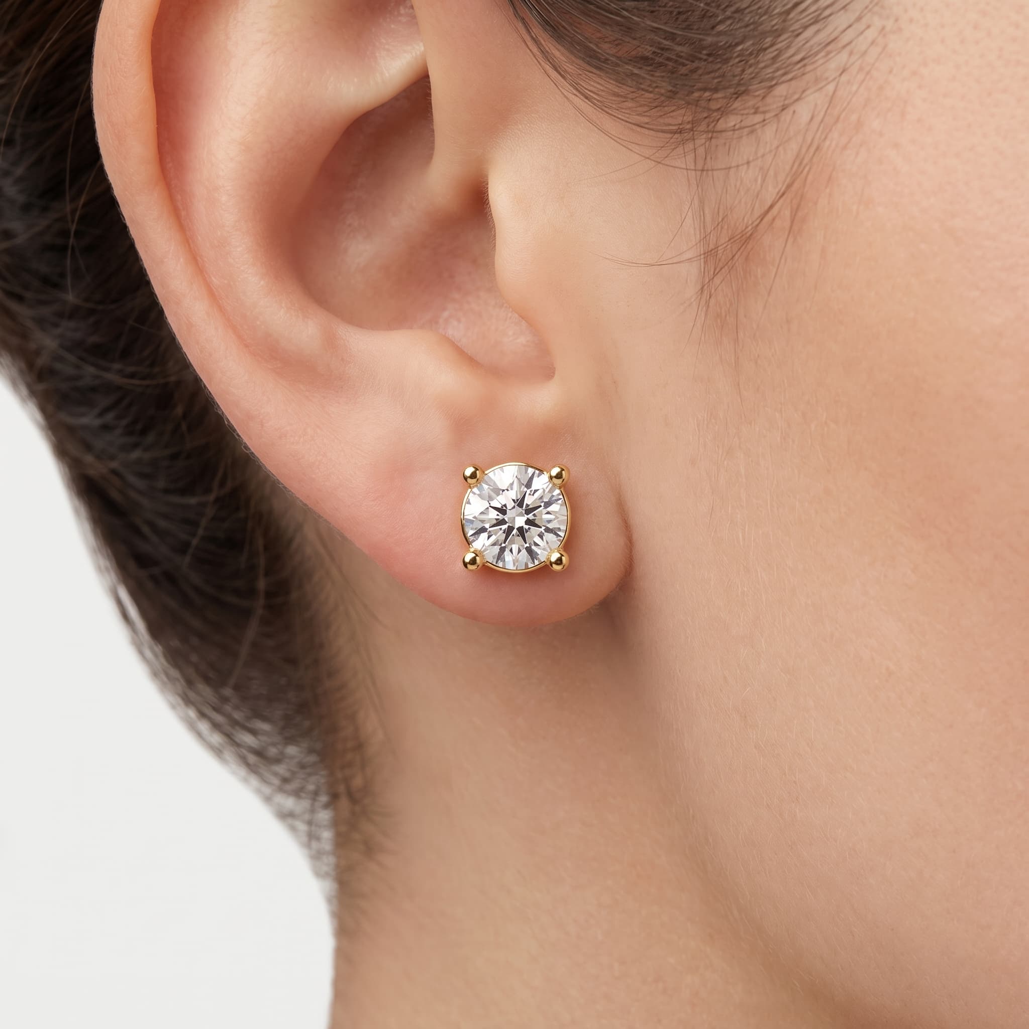 Classic Four — Round Diamond Stud Earrings thumbnail 3