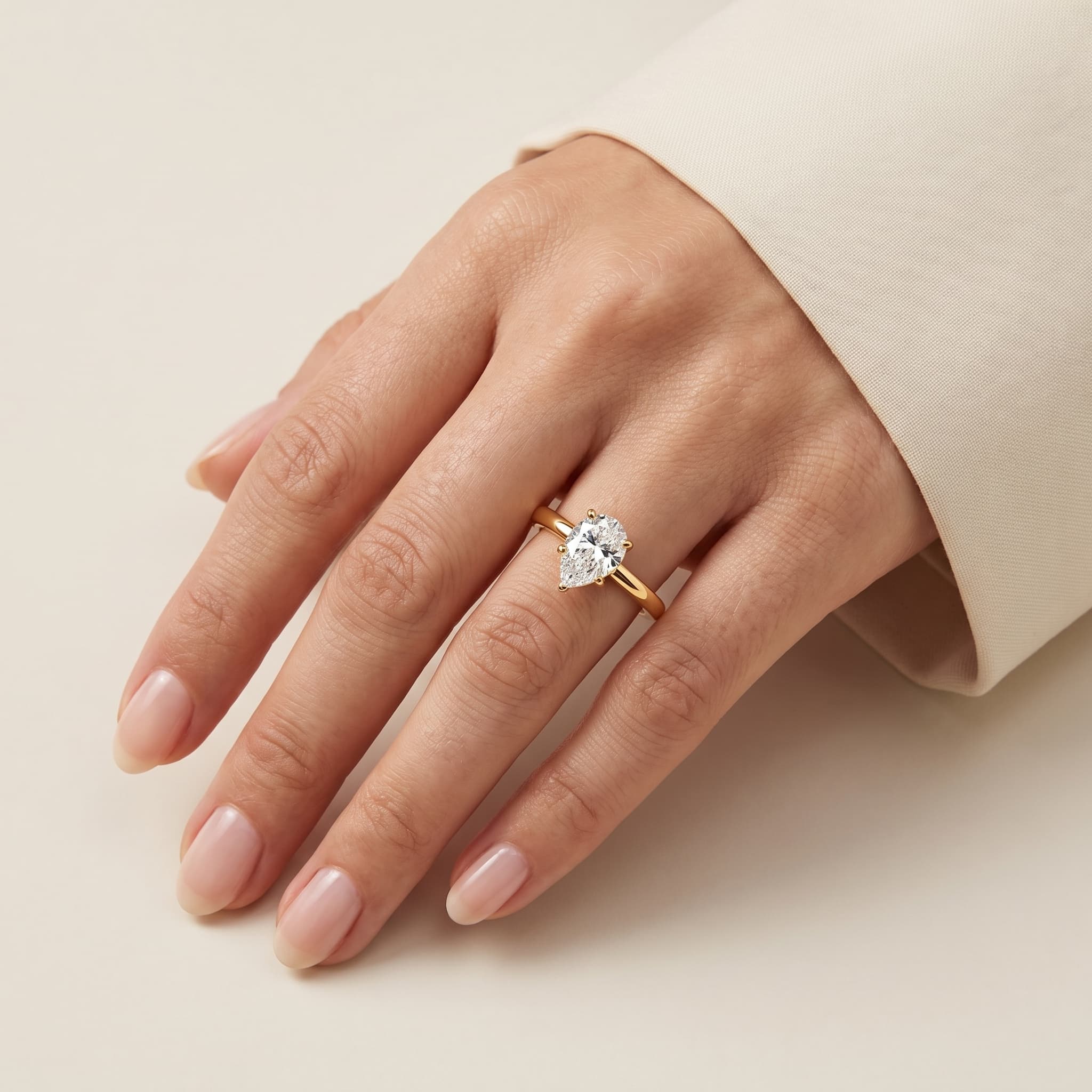 Teardrop Promise — Pear Diamond Solitaire Ring thumbnail 3
