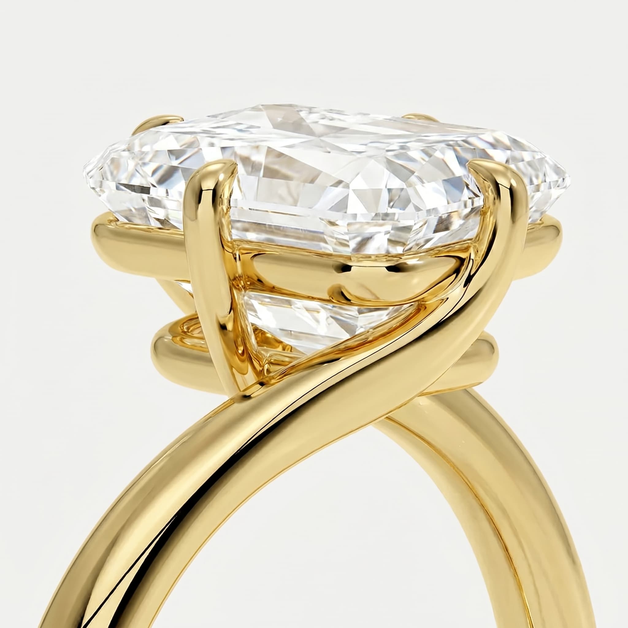 Wrapped in Forever — Radiant Bypass Solitaire Ring on model