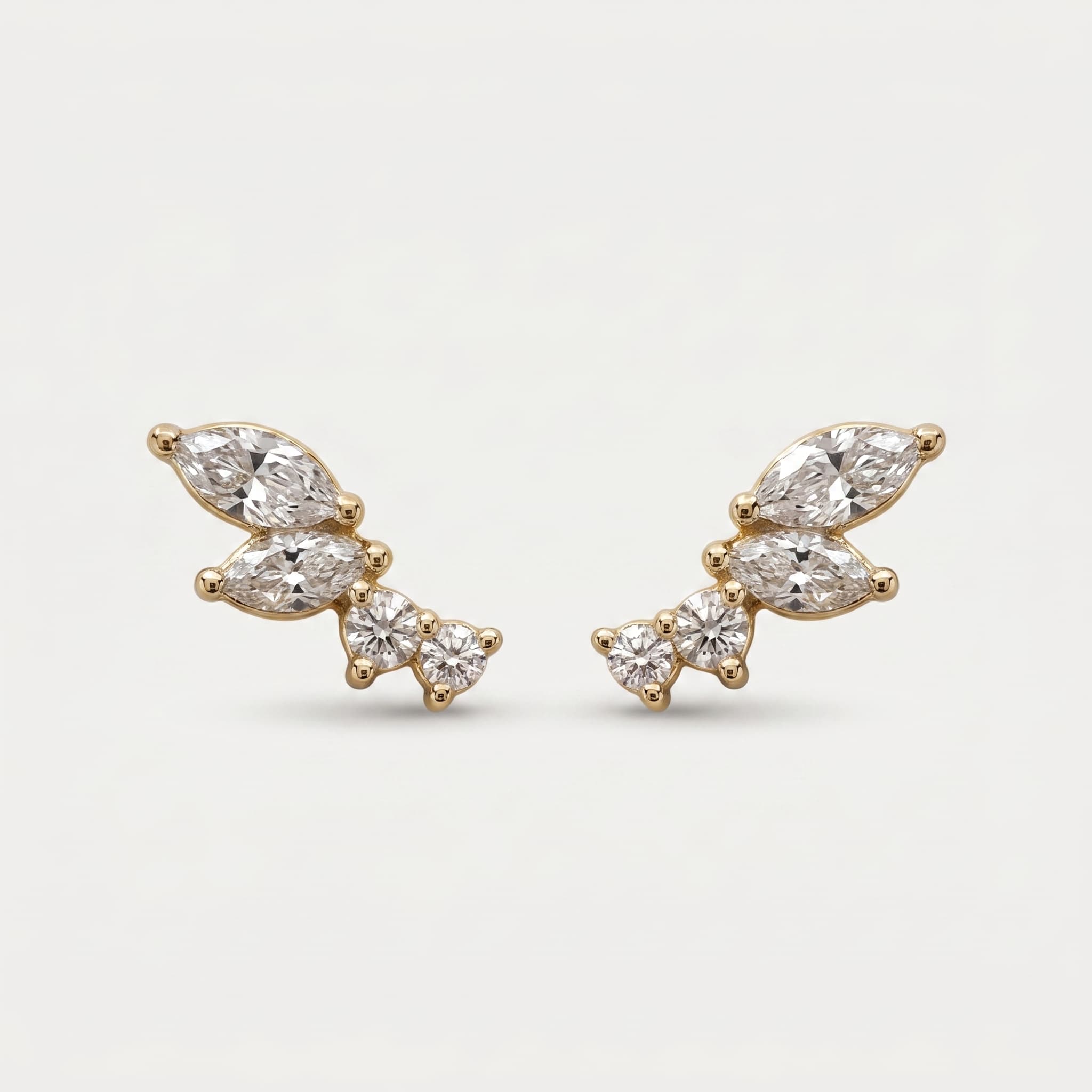 Goddess Diana Minimal Diamond Ear Studs