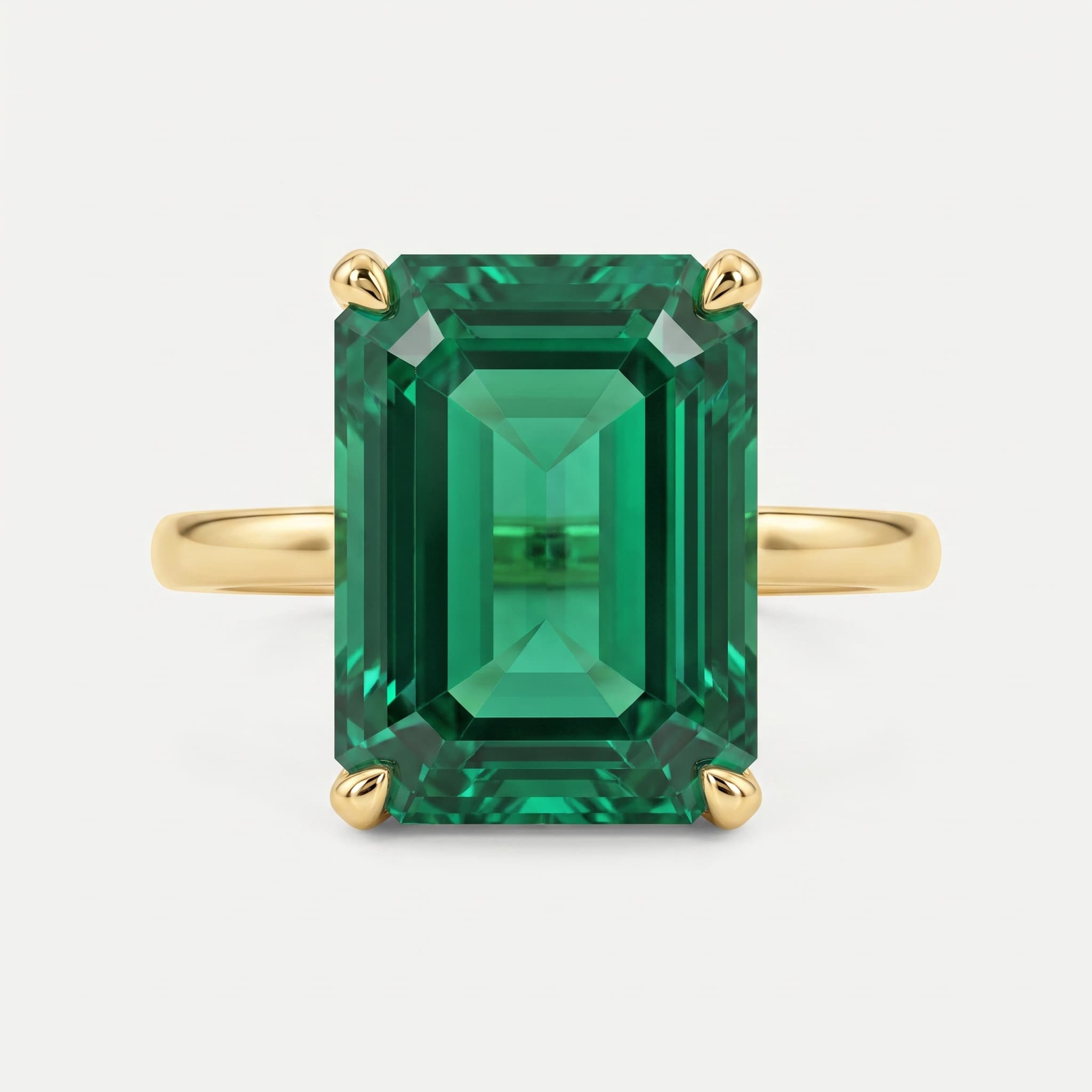 Emerald Majesty — Emerald Cut Solitaire Ring