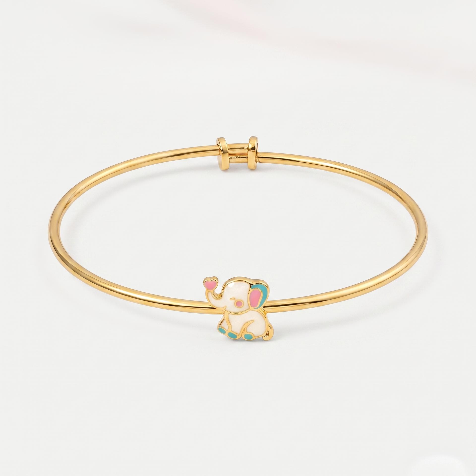 Little Trunk — Adjustable Enamel Elephant Bangle 1