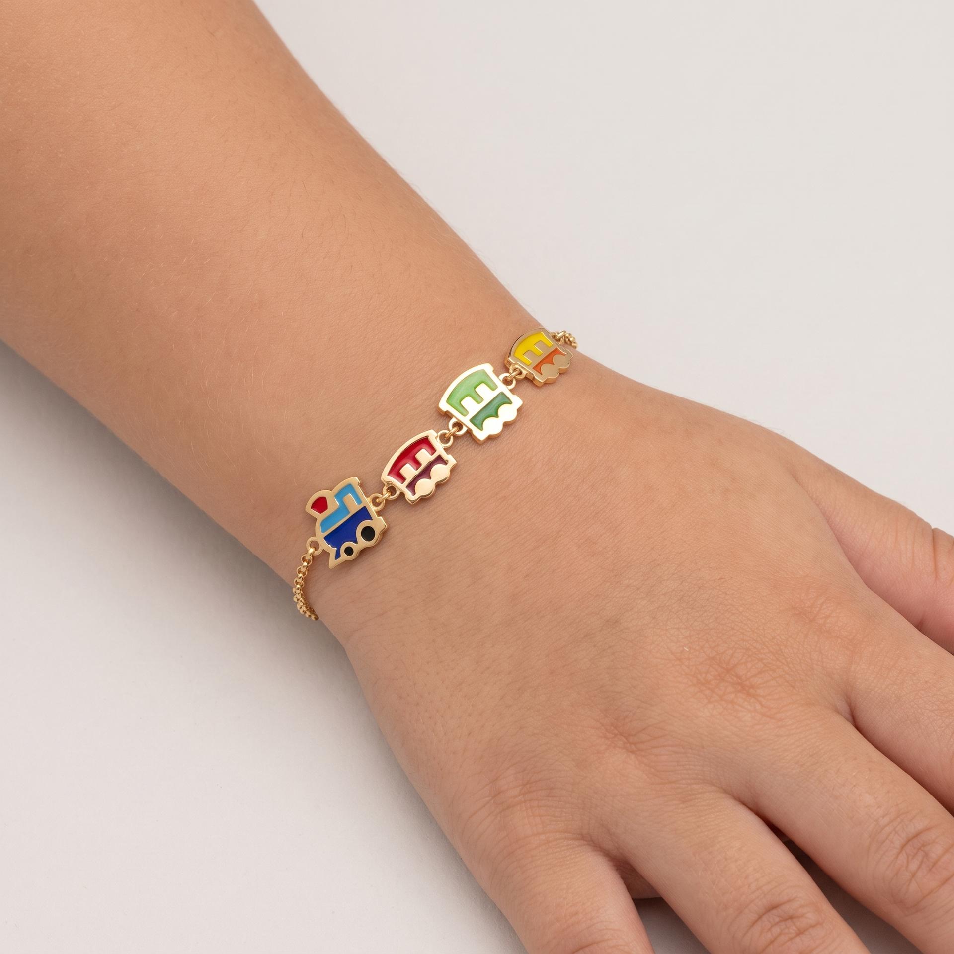 Tiny Choo Choo — Enamel Train Charm Bracelet 3