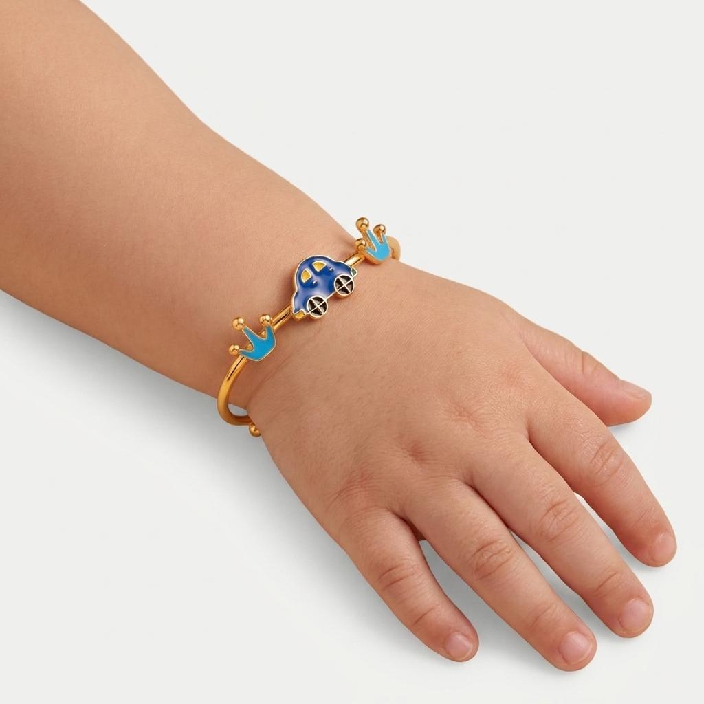 Little Racer — Adjustable Enamel Car & Crown Kada Bangle 2