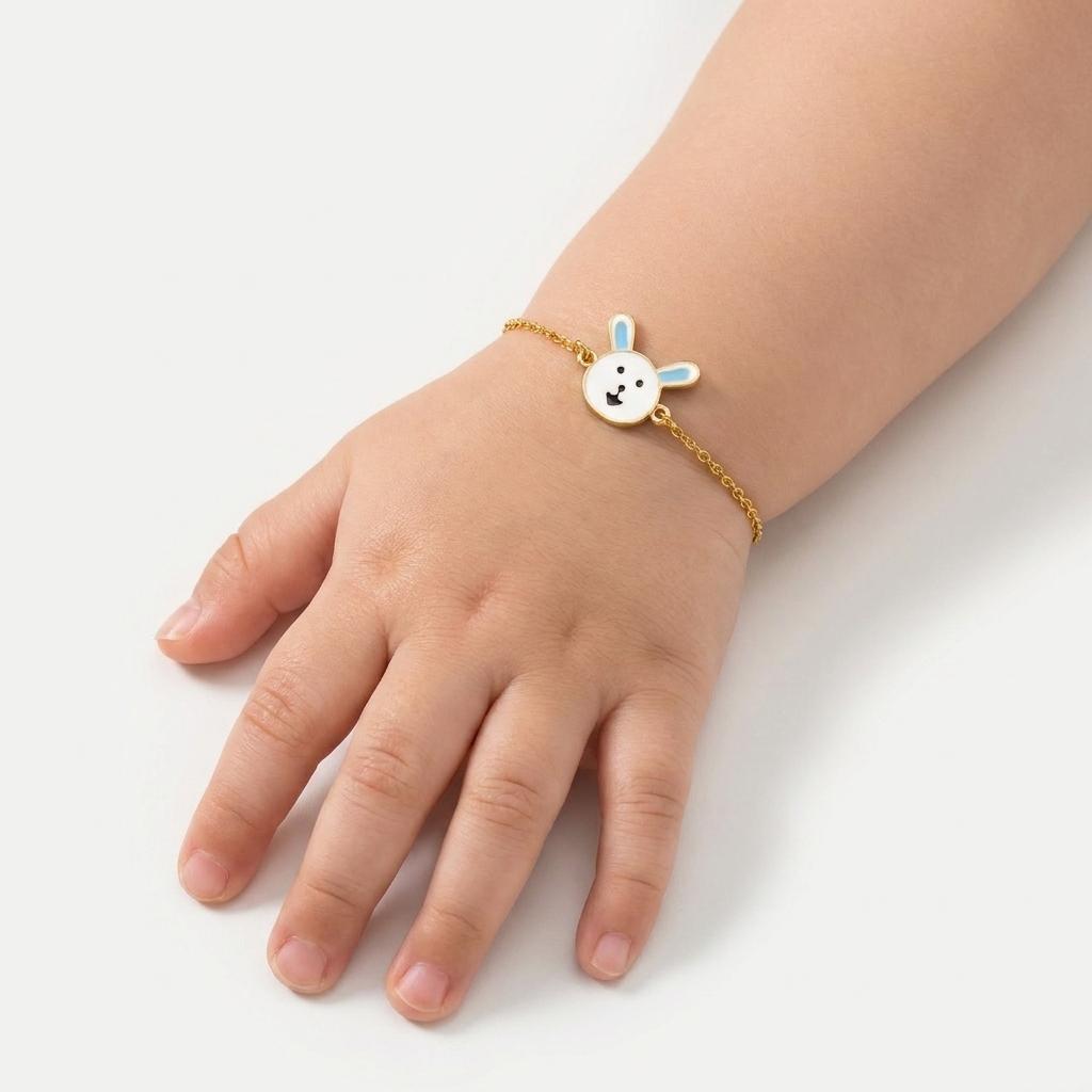 Bunny Hop — Enamel Bunny Charm Chain Bracelet 3
