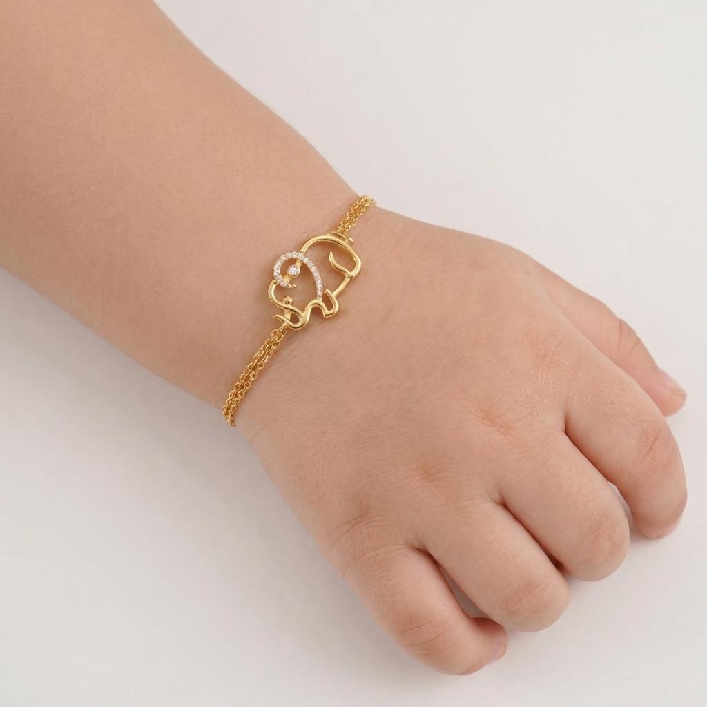 Trunk Up — Diamond Outline Elephant Chain Bracelet 3