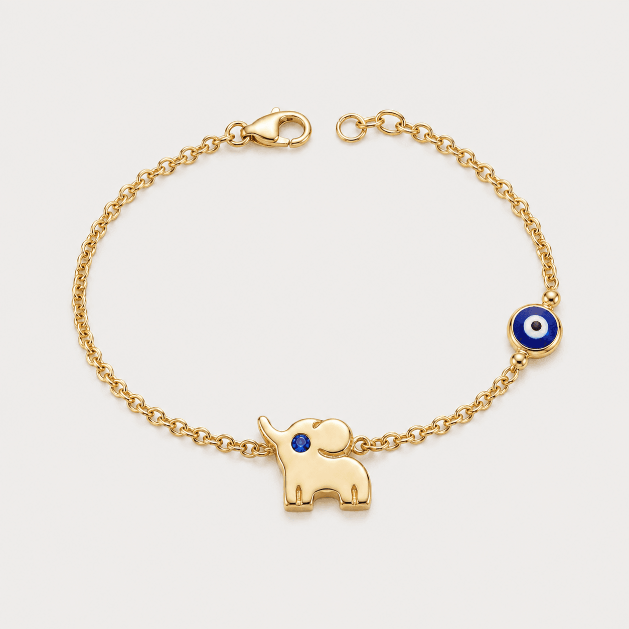 Wandering Luck — Elephant & Evil Eye Charm Bracelet 1