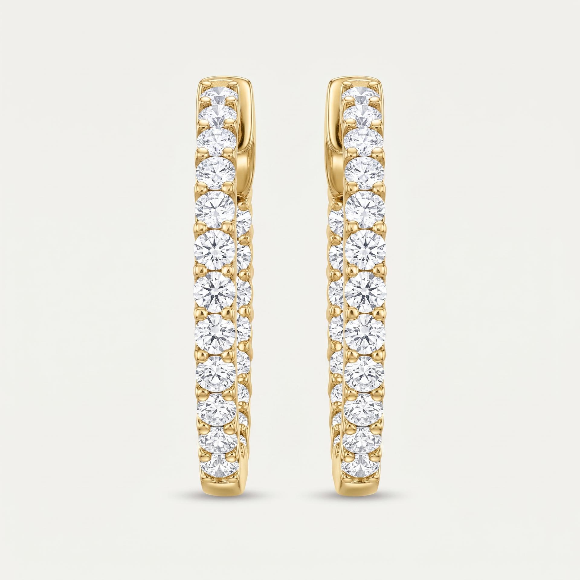 Round Diamond Inside-Out Hoop Earrings 1