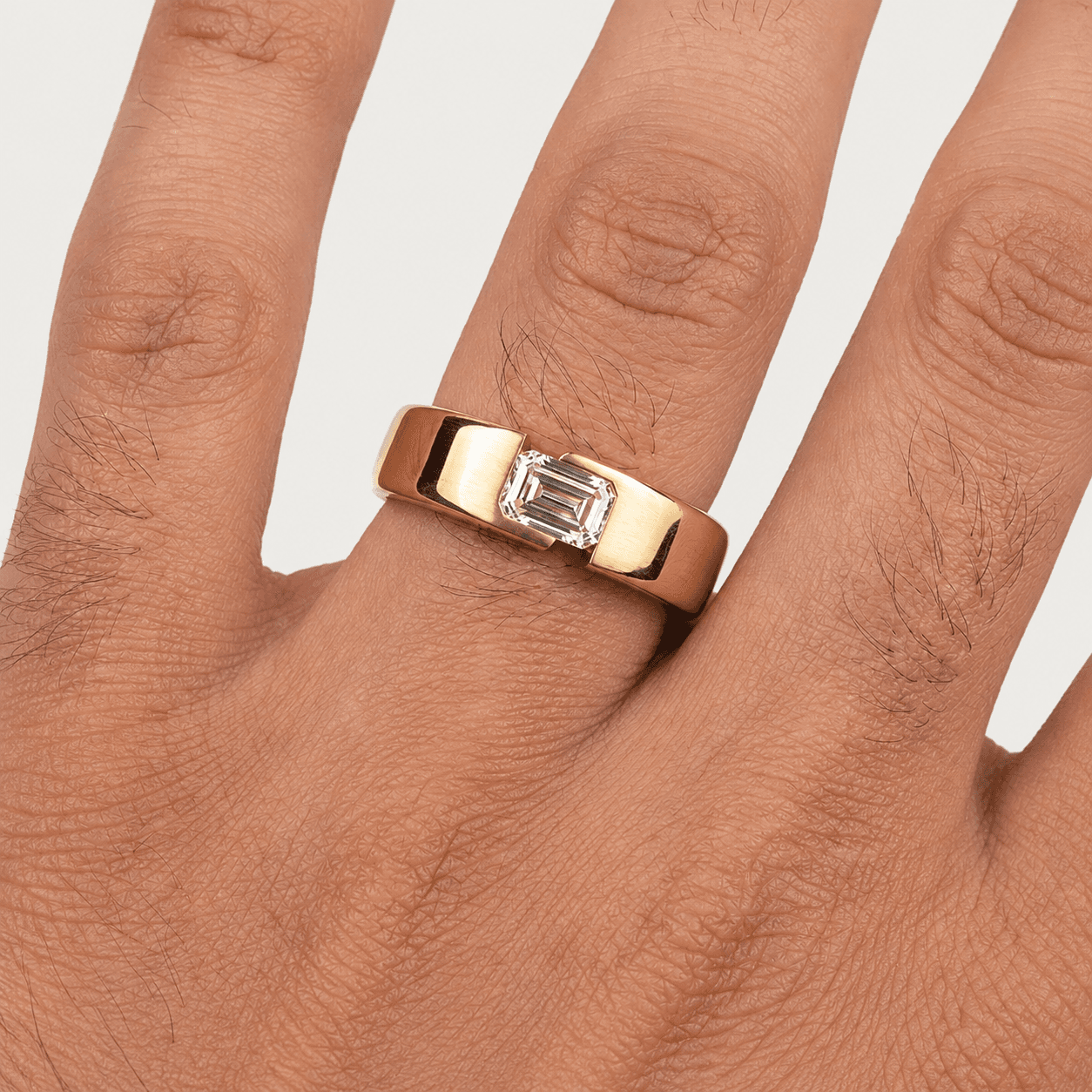 Forever Bound — Emerald Cut Diamond Men's Band 3
