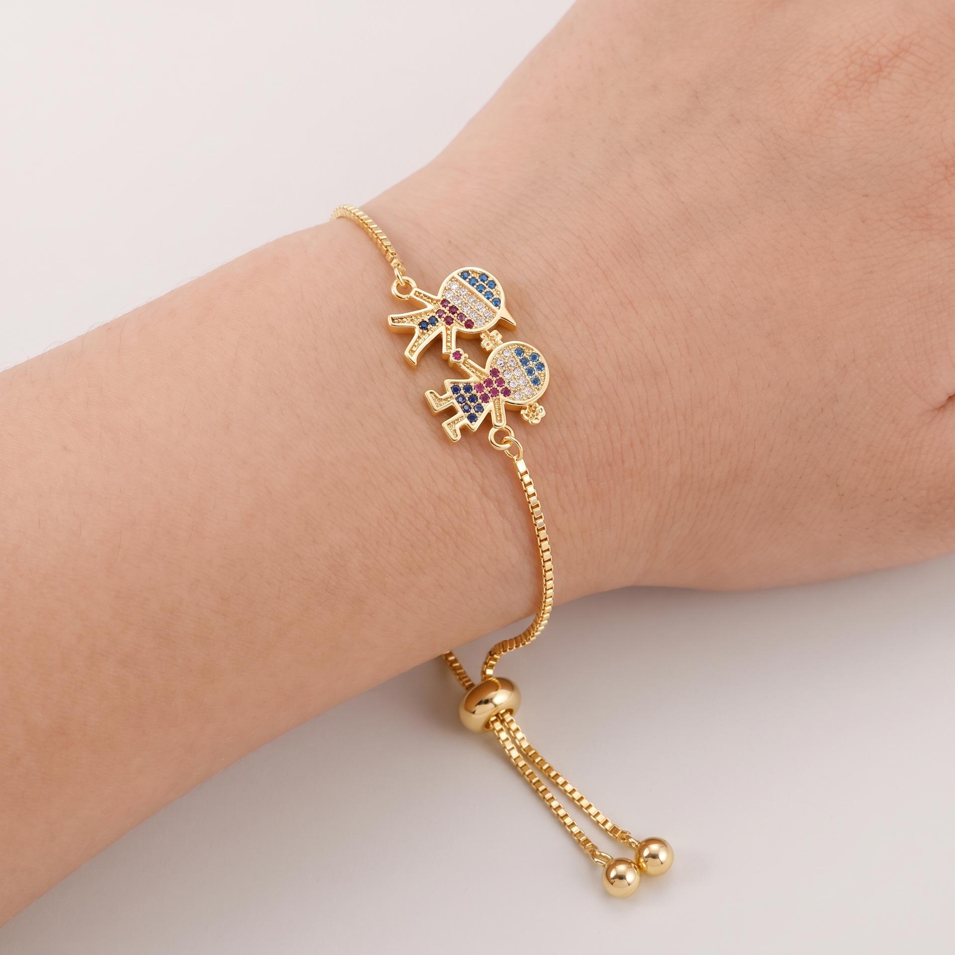 Hand in Hand — Multicolor Pavé Kids Charm Slider Bracelet 3