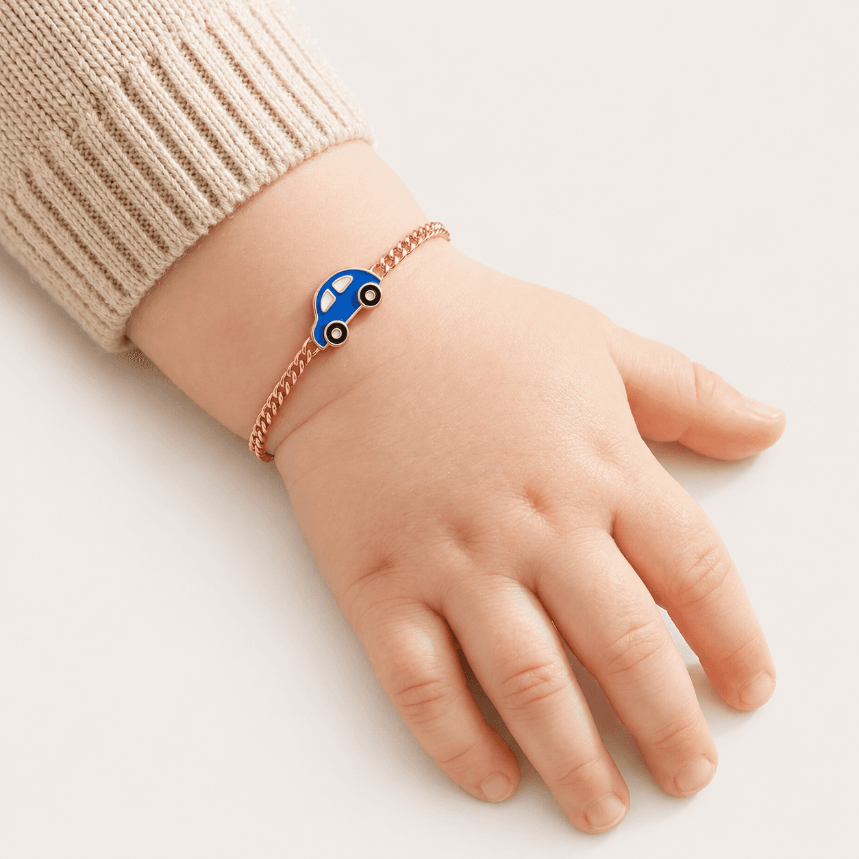 Blue Cruiser — Enamel Car Charm Curb Chain Bracelet 2